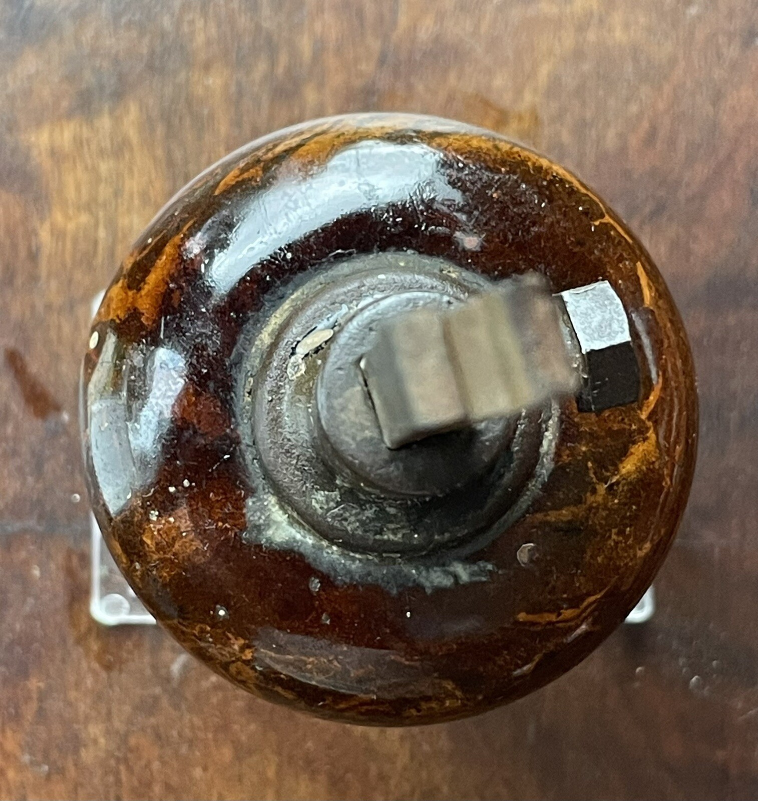 Antique Polished Brown Stone Door Knob DH