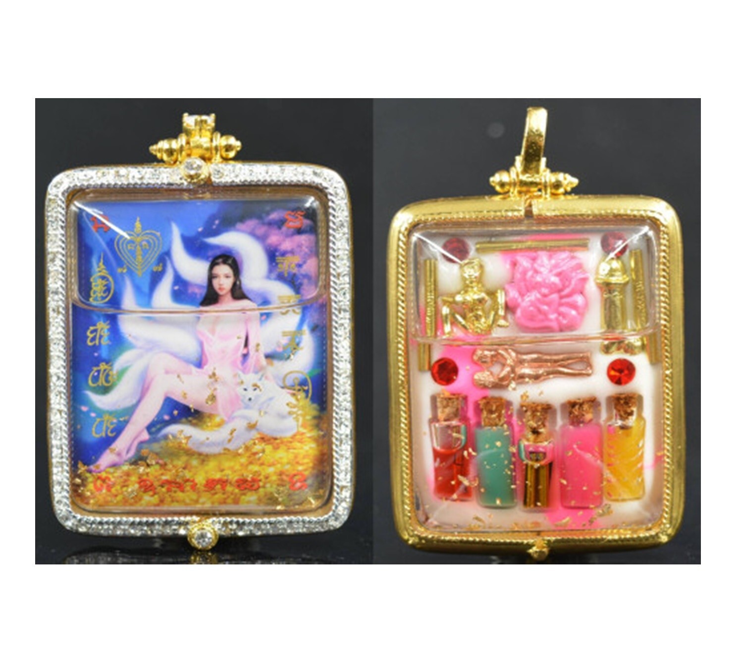 Talisman Locket 9 Tail Fox Lady Charm Amulet Magic Love Money Business Fortune