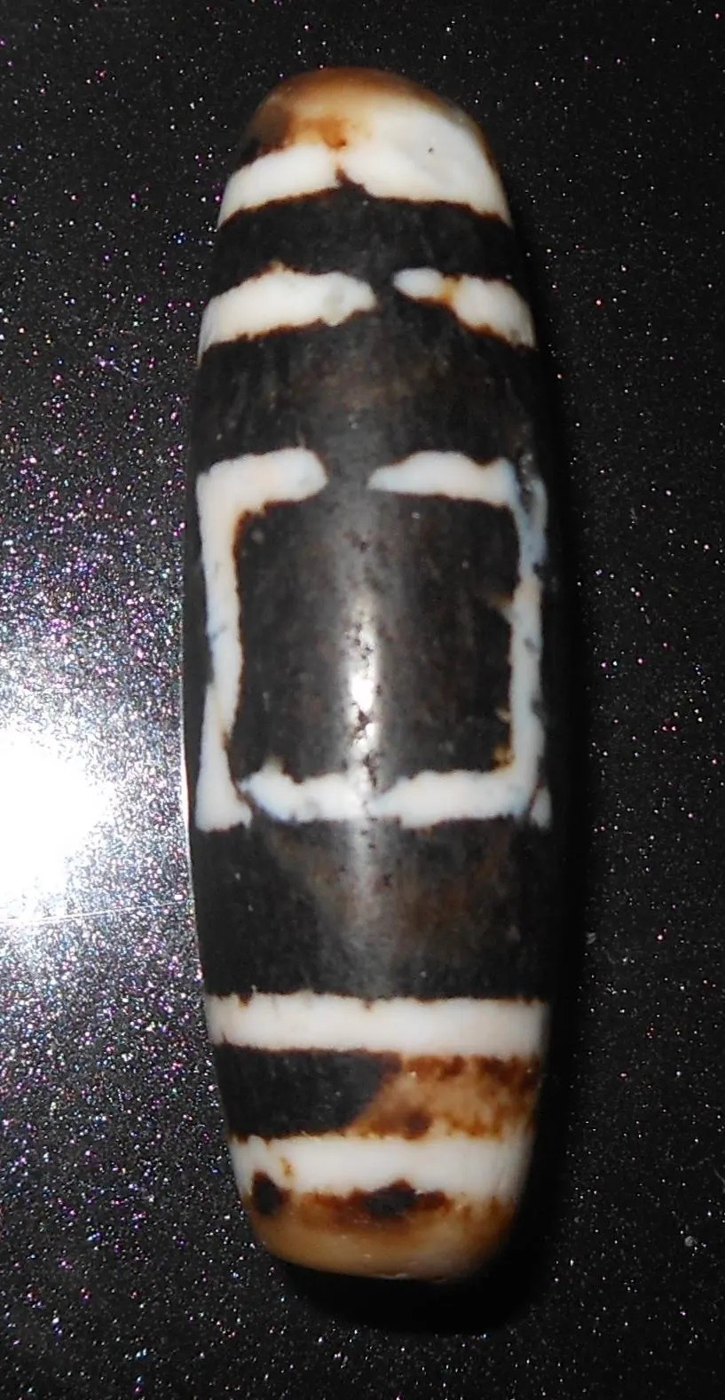Yes US Shipment no. 89 RARE Sky and Earth Gzi Dzi Himalaya Tibet Amulet Necklace