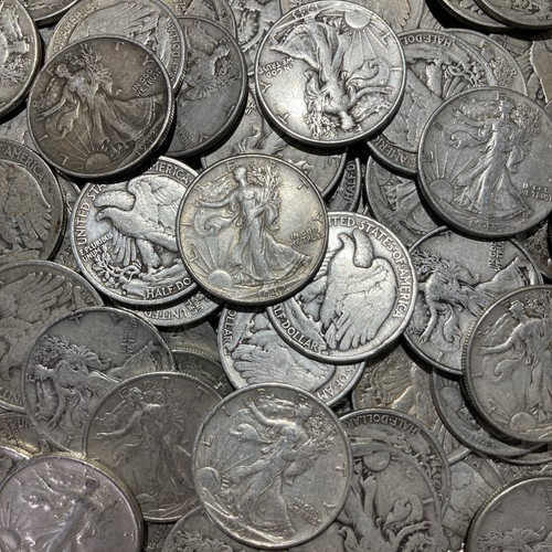 1916 To 1947 – 90% SiIver Walking Liberty Half DolIar Coin Lot of 5!!!