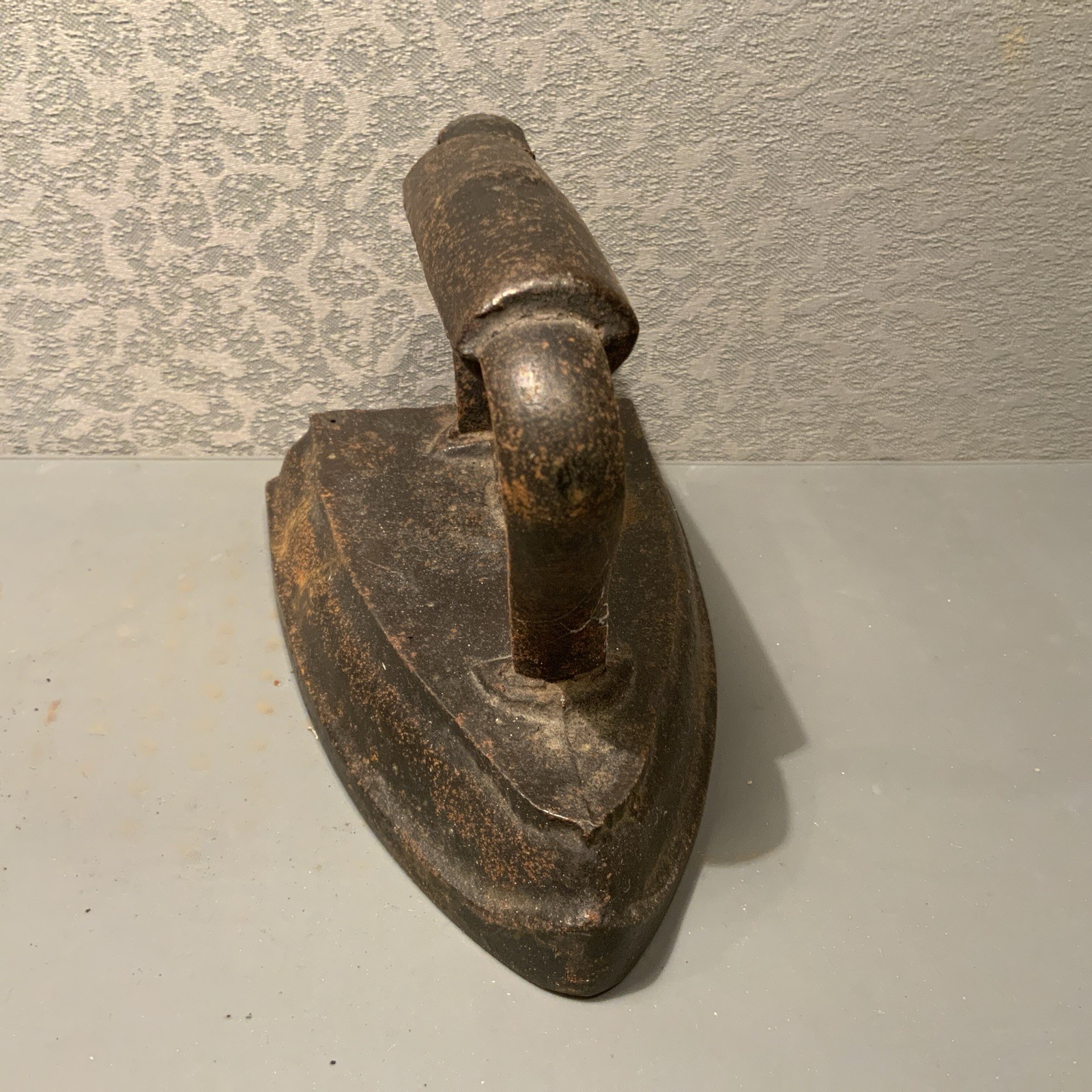 Antique 19th Century Cast Iron Sad Iron, Primitive Farmhouse Decor