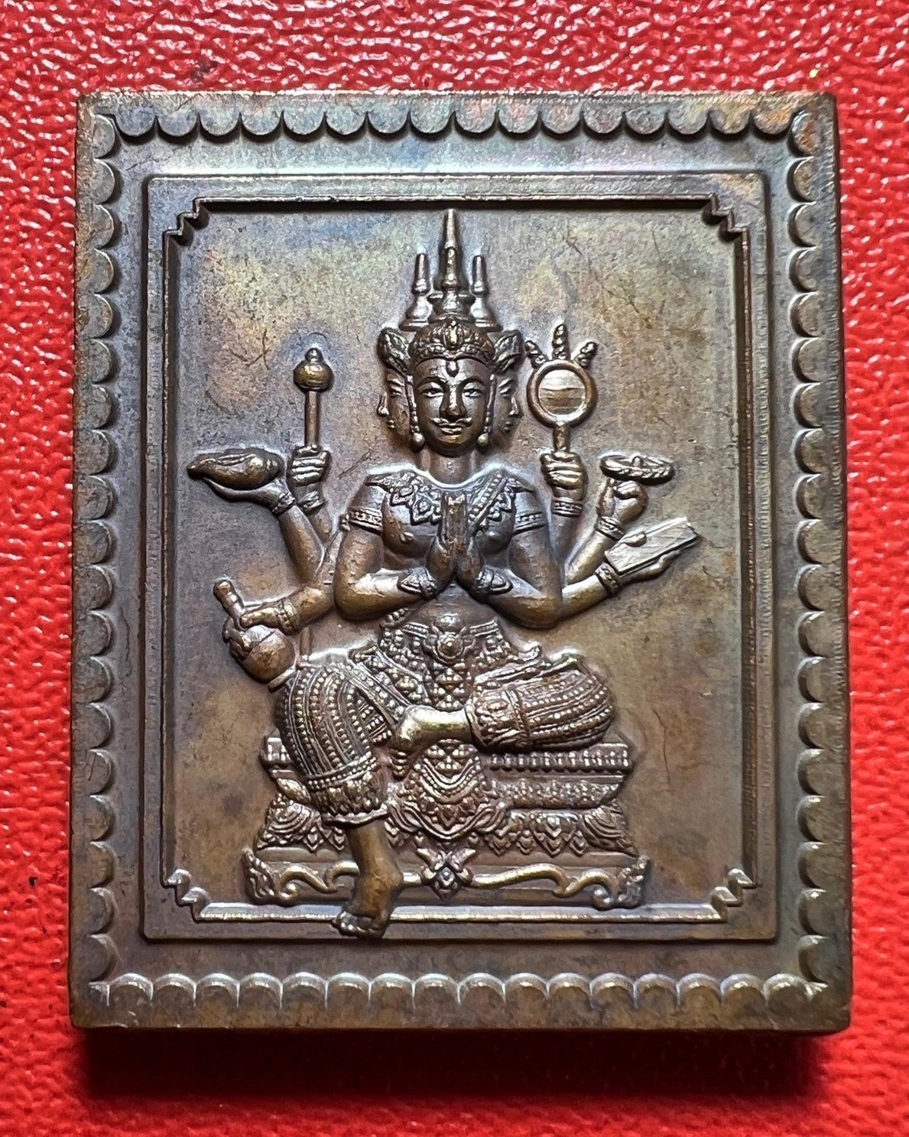 Double-Sided Brahma Stamp Coin (sacred material) Luangpor Chamnan.