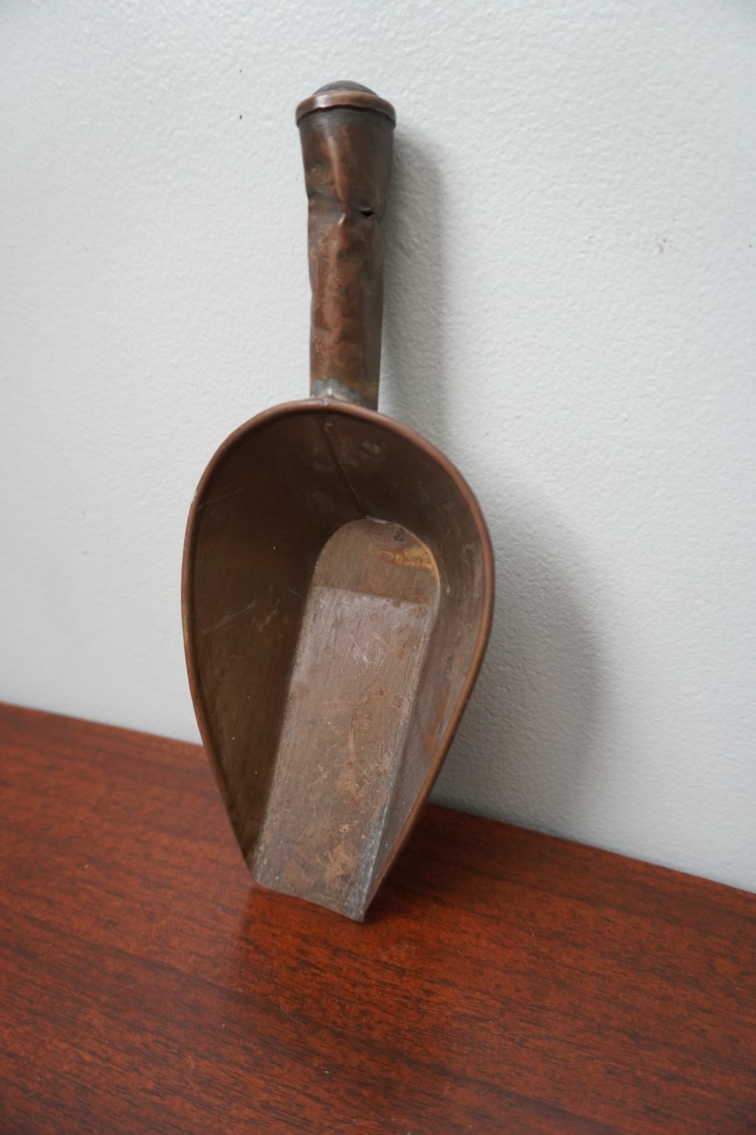 Vintage General Store Grain & Flour Scoop Copper Rustic Primitive Handcrafted