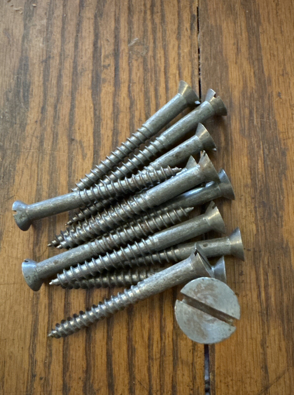 Wood Screws Antique Slotted Flat Head # 18 X 3” Steel Plain USA Made Free Ship