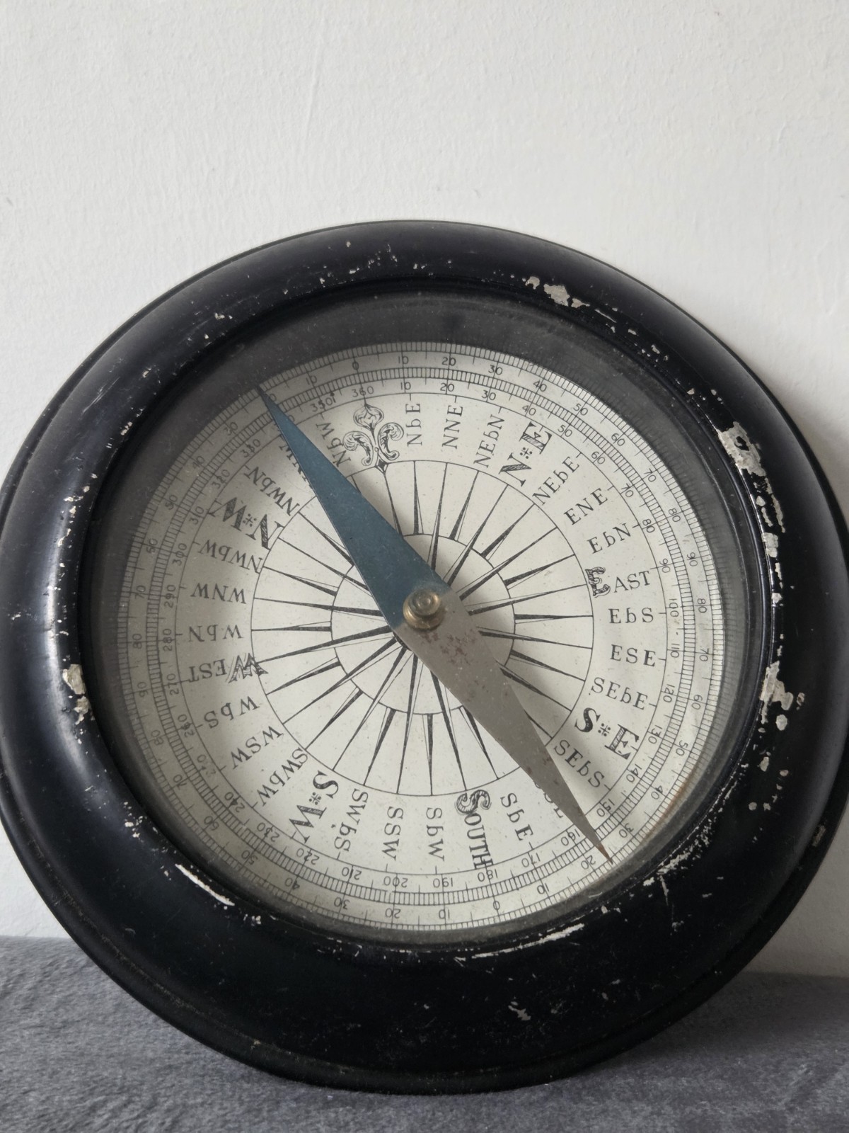 75 Year Old Ship Compass – English Steel Maritime Navigation Circa 1950 Antique