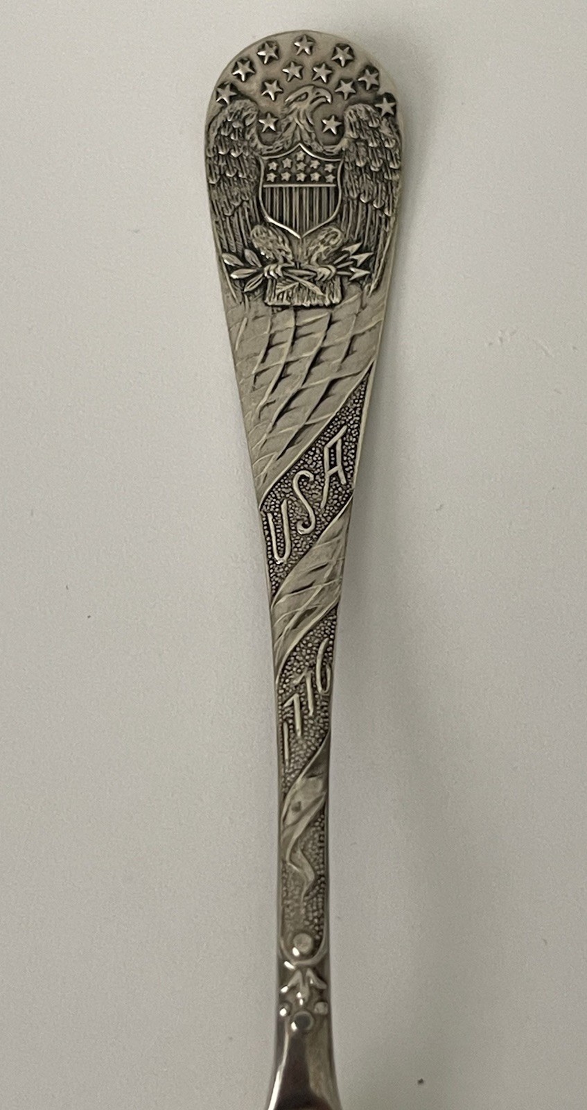 1876 USA Centennial Souvenir Spoon American Sterling Co., Silver plate, 6”
