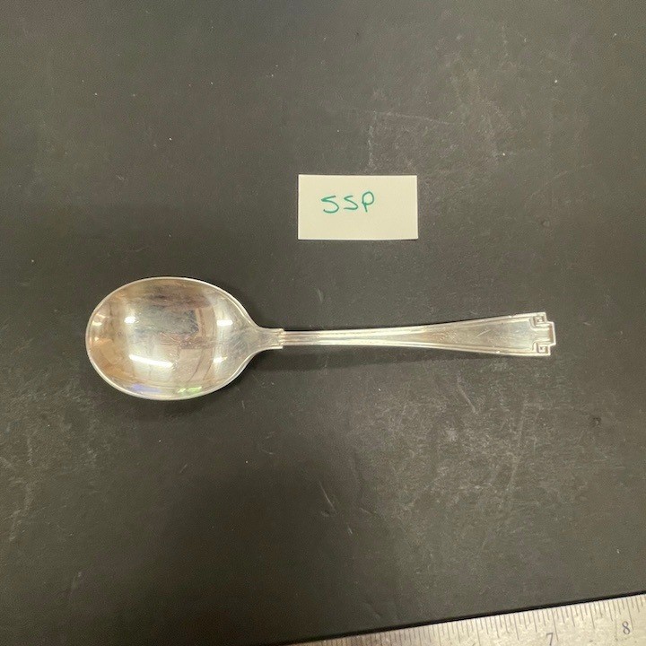 Antique Sterling Silver Soup Spoon Gorham Etruscan Art Deco Greek Key SSP