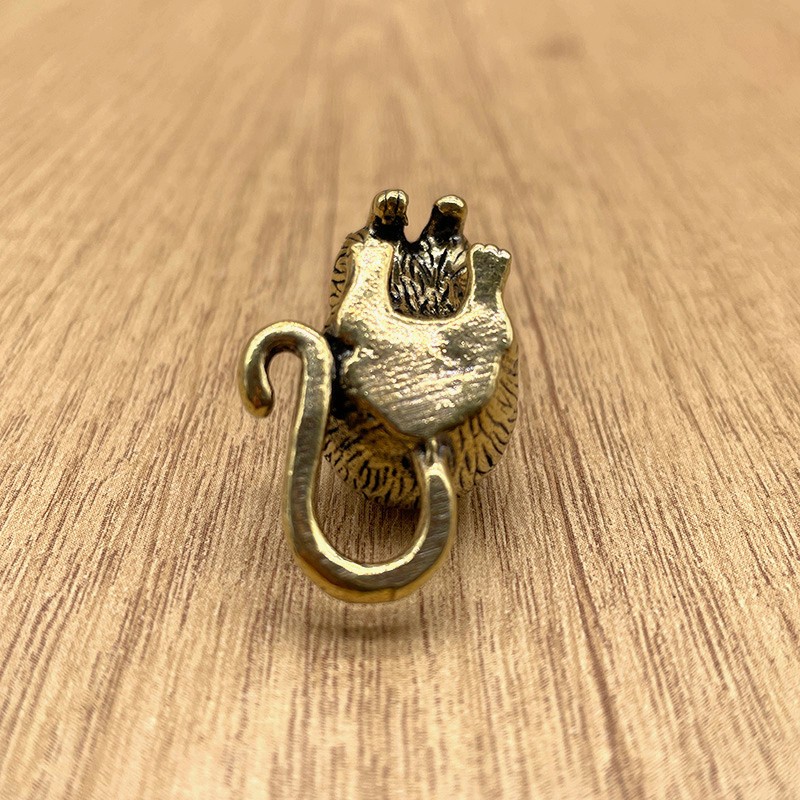 Brass Rat Figurine Chinese Zodiac Mouse Statue Mini Animal Desk Decor