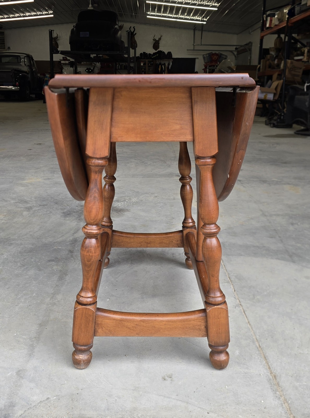 MCM Wood Dropleaf Table Heywood Wakefield 28″× 14″ × 24″