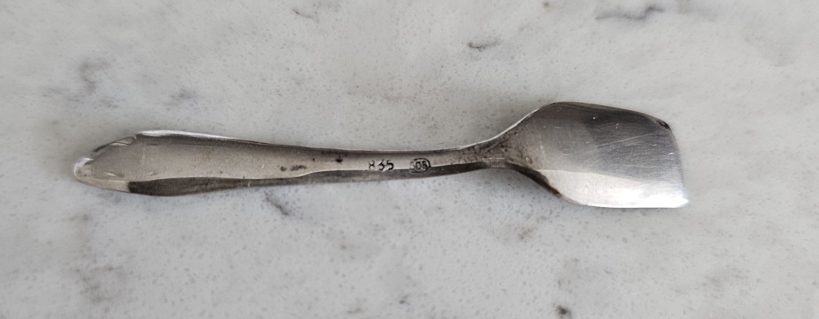Antique European 835 Mini Silver Shovel Spoon