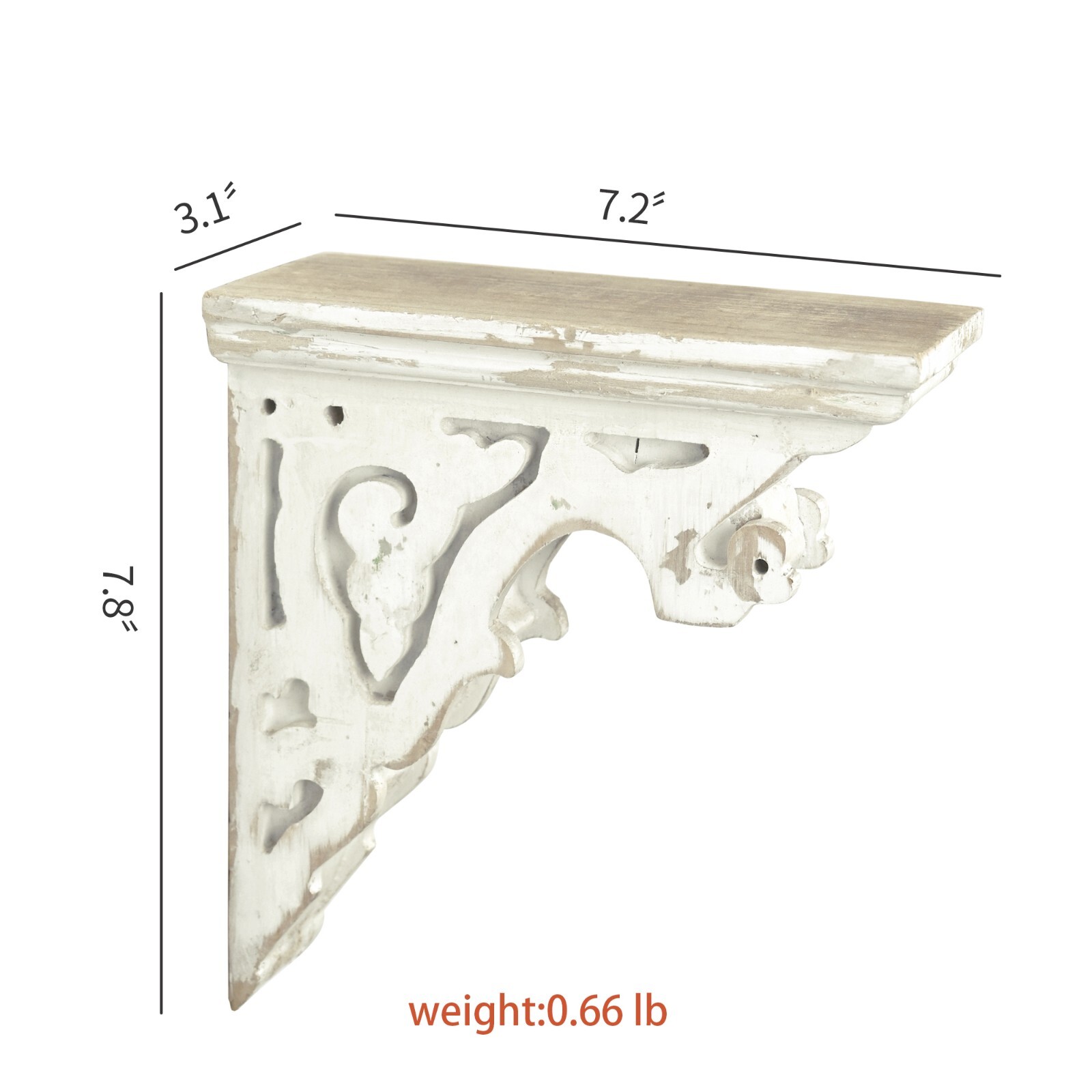 Antique Wood Corbels Pair, Vintage Wood Shelf Brackets