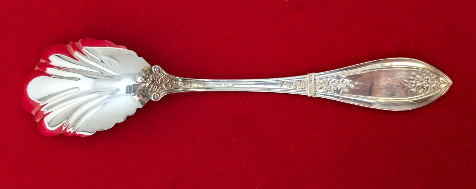 Montezuma (1879) by George W. Shiebler Sterling Silver Sugar Spoon 7 1/8″
