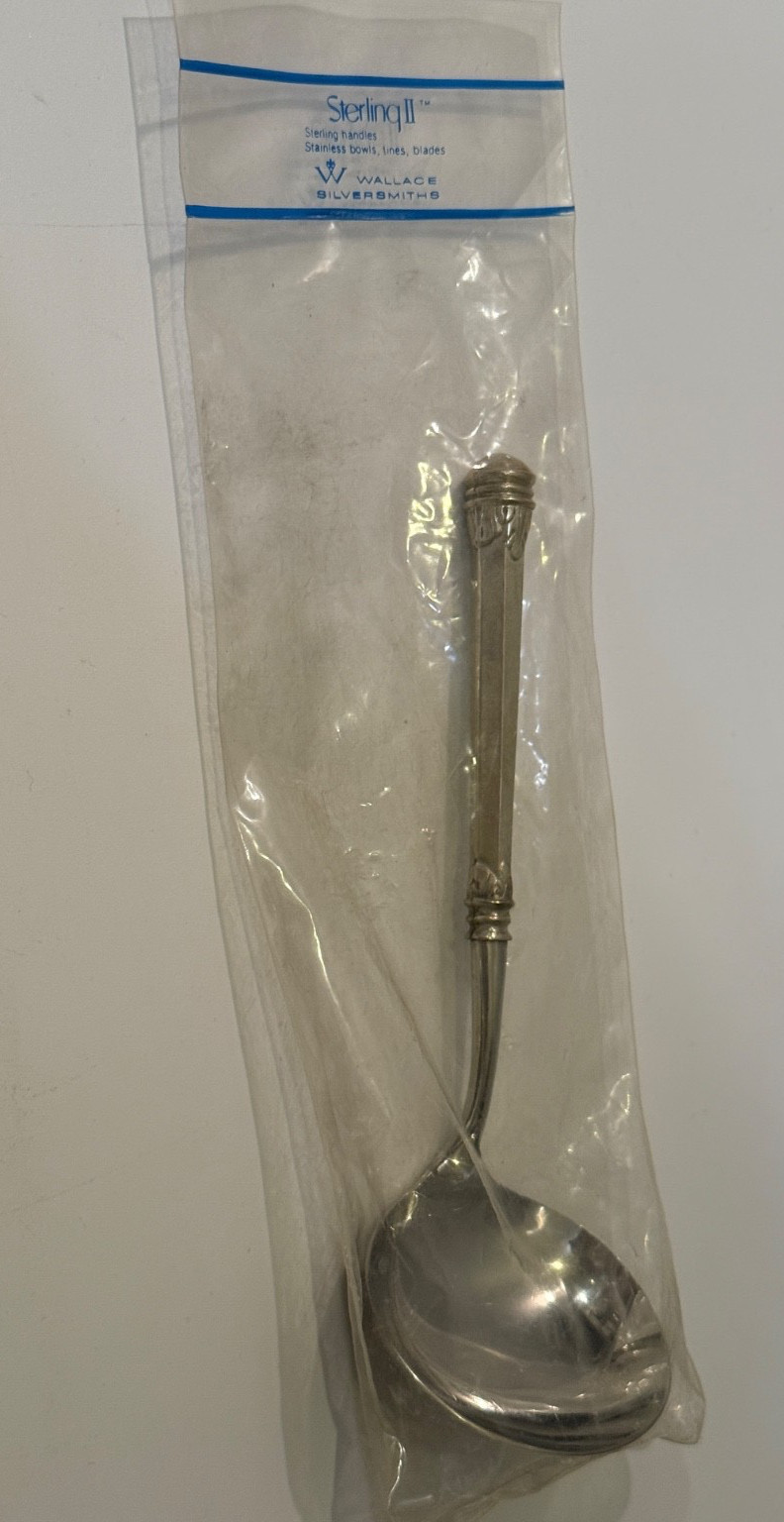 ✨ Wallace Sterling Olympia 1976 Gravy Ladle HHWS Stainless Bowl NOS 7”