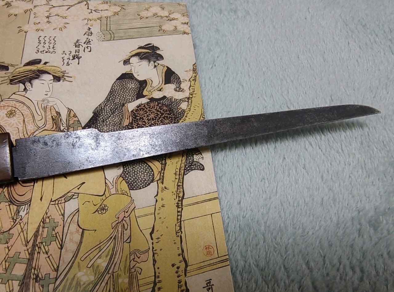【Peacock ‼ 】 Kozuka knife handle blade Japan antique art edo！