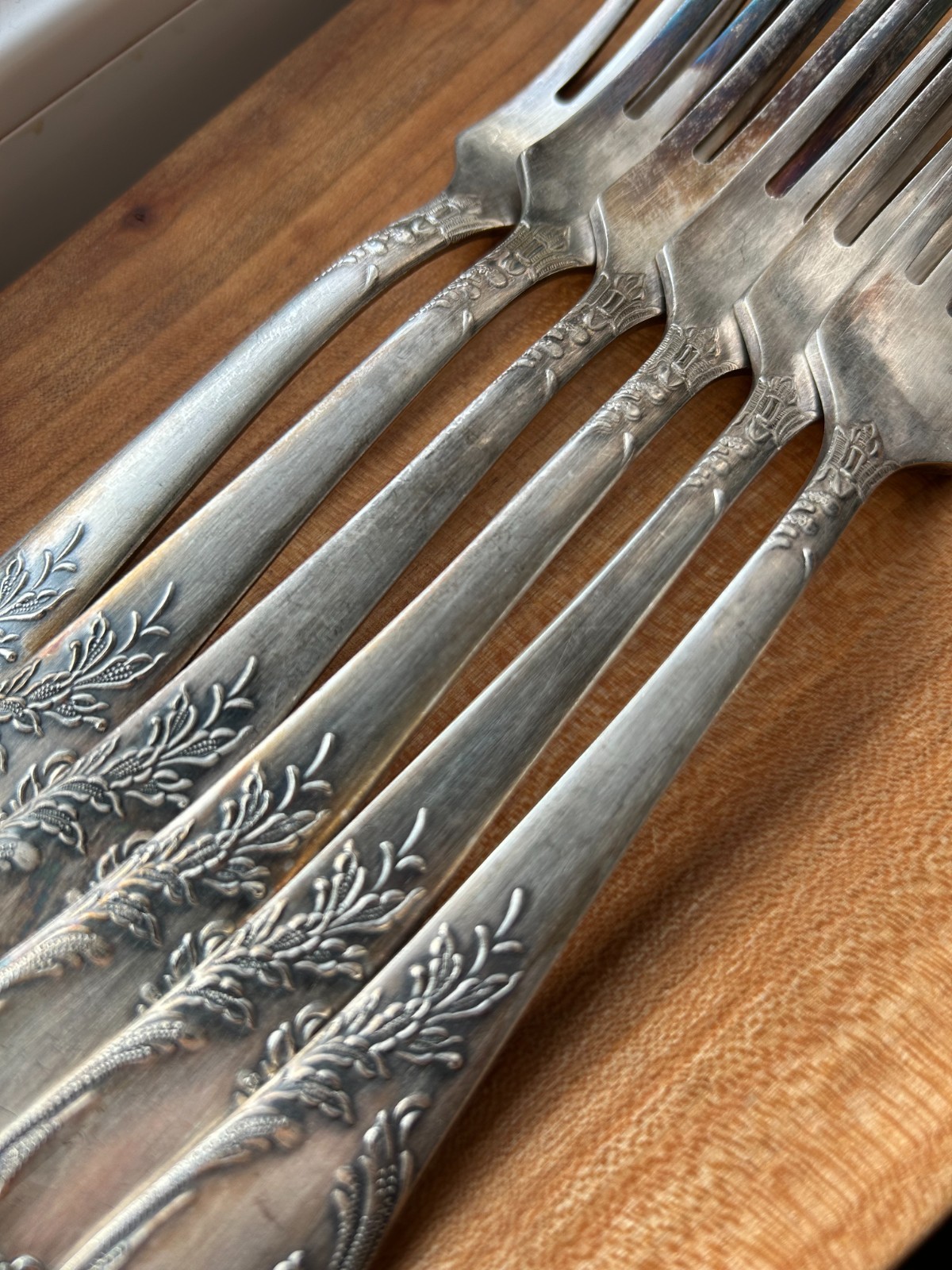 6 pcs Uncirculated Table Forks. Powerful Silvering. Quality Mark. MNC USSR