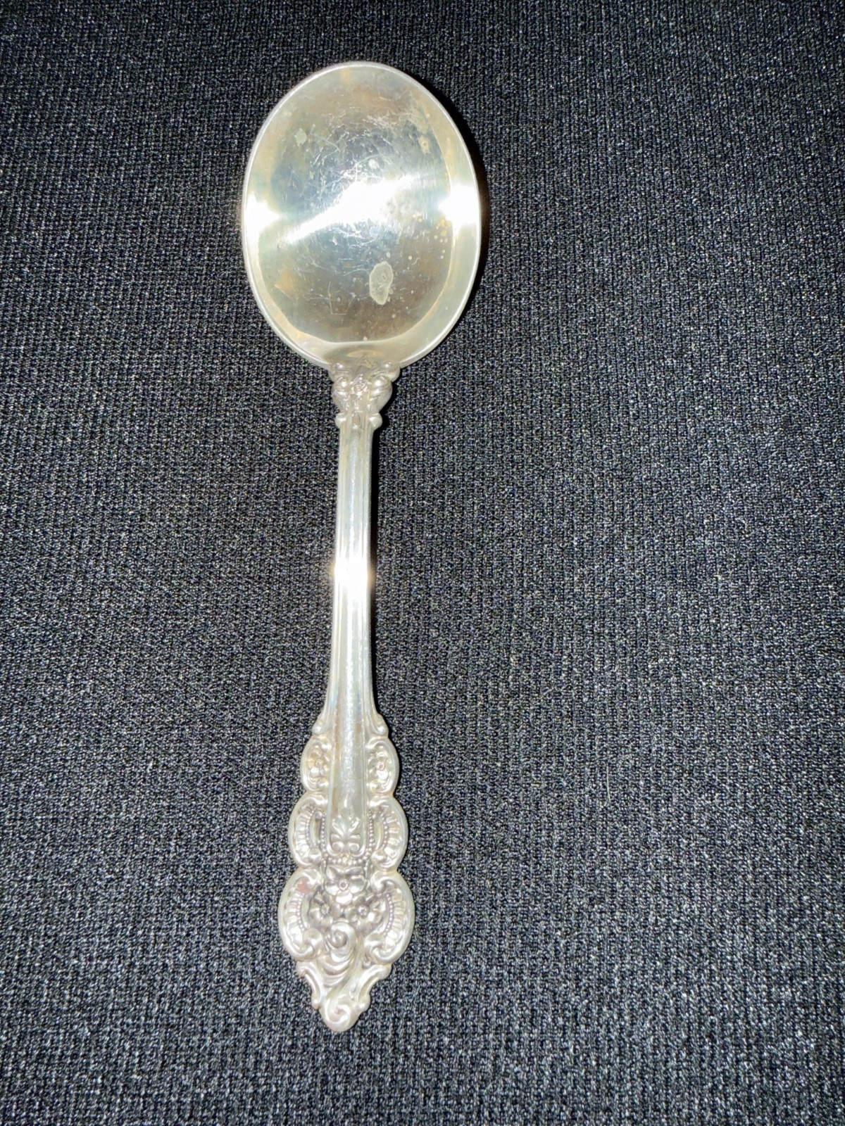 Botticelli Sterling Silver Cream Soup Spoon by Frank M. Whiting & Co. 6 1/8″