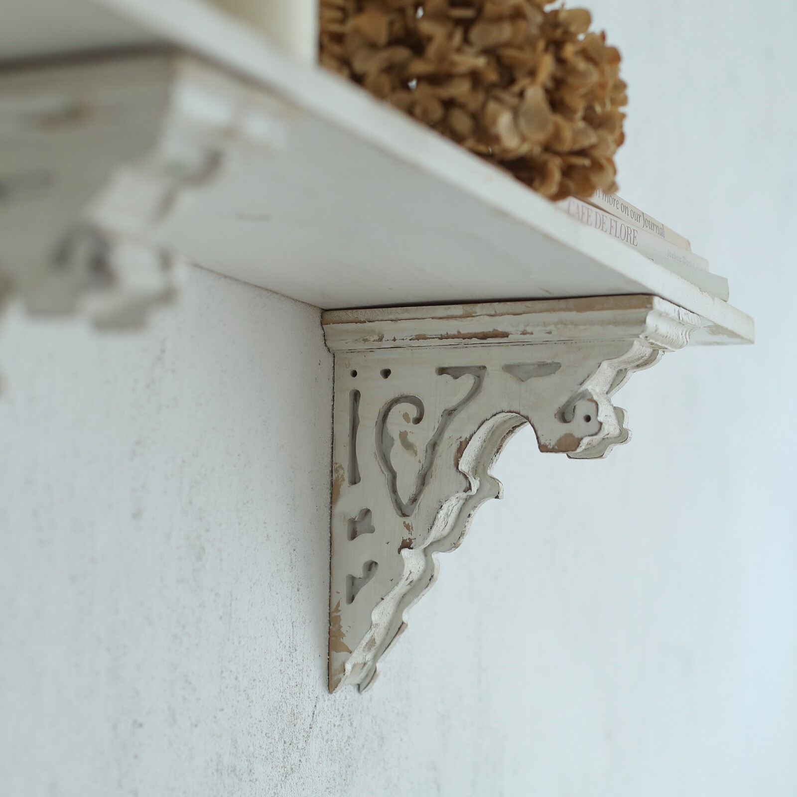 Antique Wood Corbels Pair, Vintage Wood Shelf Brackets