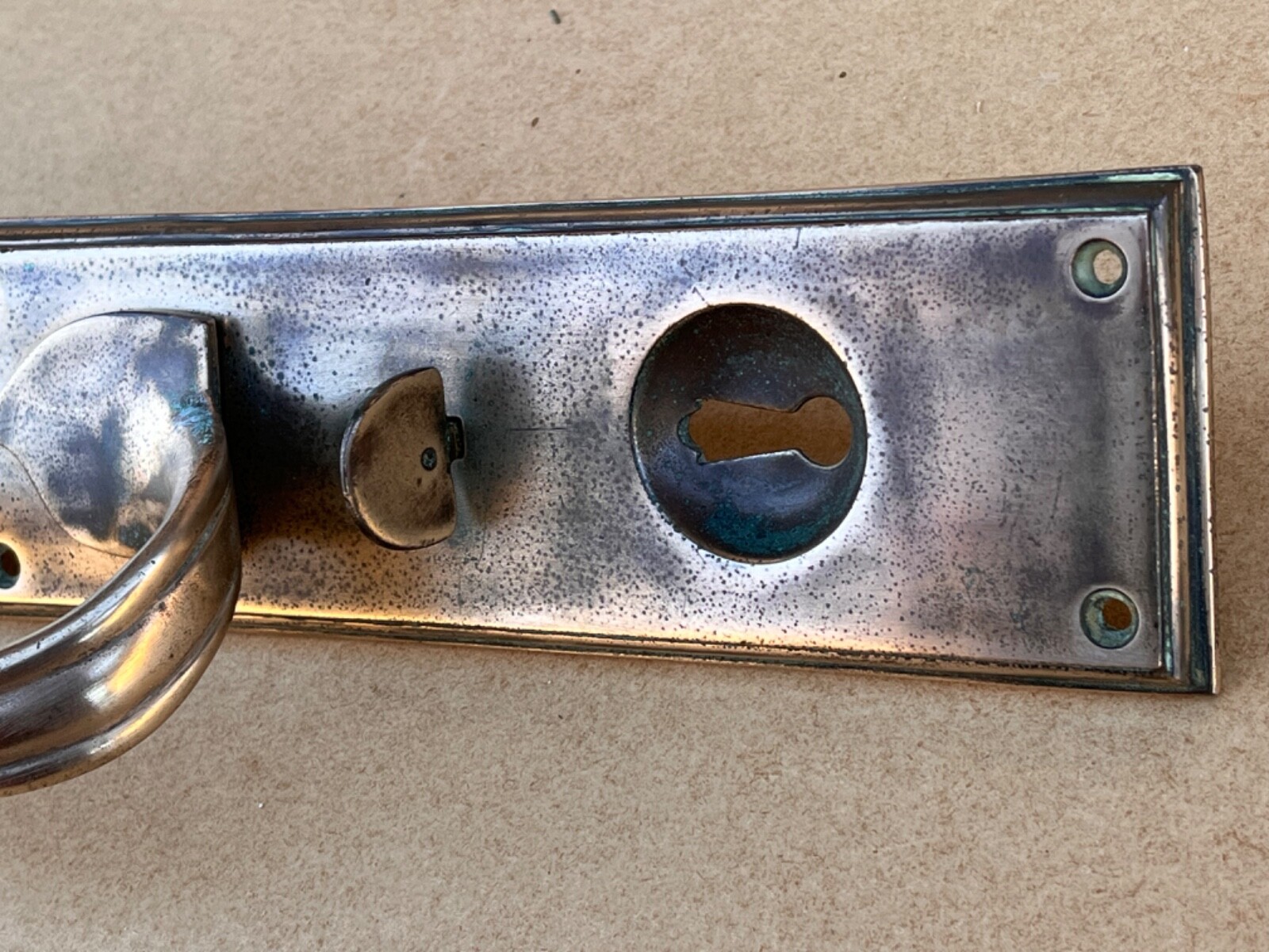 Antique CWS COOP Art Nouveau Cast Brass Bronze Pull Door Handle Pub Bar Shop