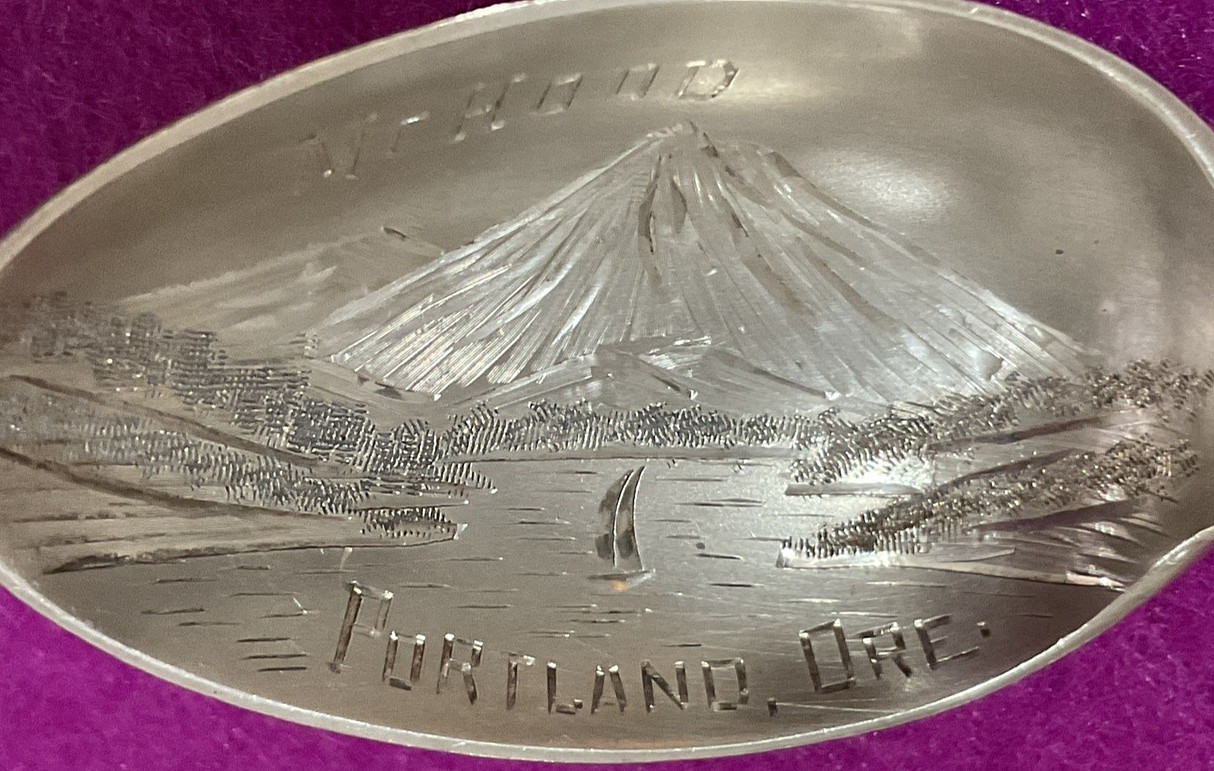 Salmon Fish Columbian River Mt Hood Portland 5.5″ Sterling Souvenir Spoon 27g