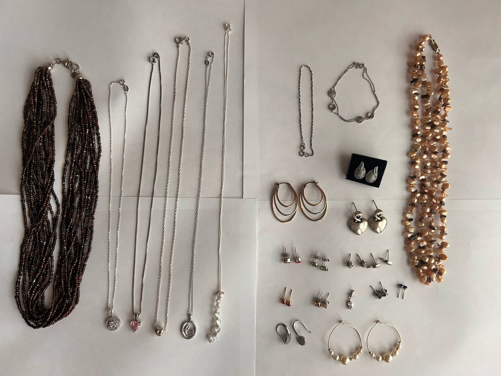 Lot Of Mix Jewelry 925 Sterling Silver And Beads