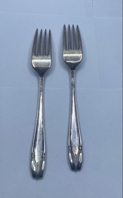 Wallace Grand Colonial Sterling Silver Dinner Fork Set 2 Piece Vintage