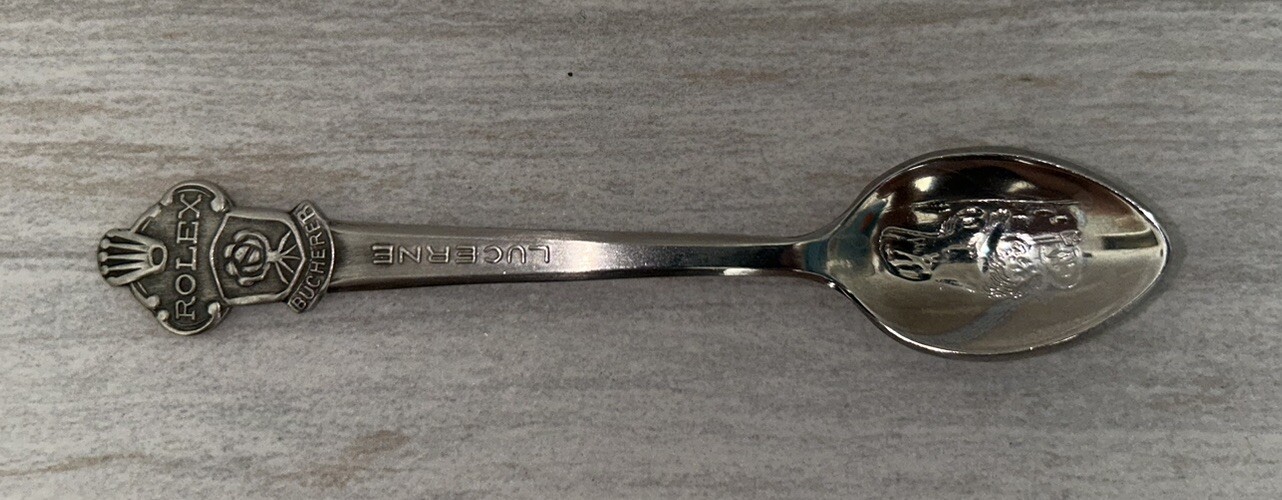 Vintage Rolex Watches Cool Souvenir Spoon Lucerne Bucherer Switzerland Look!!!
