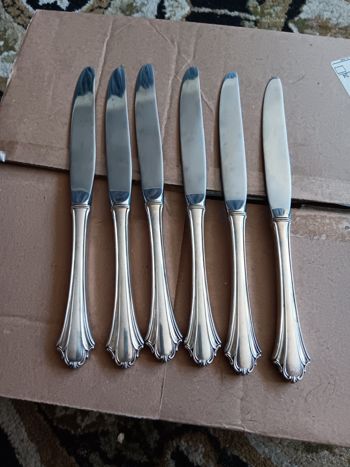 Bel Chateau by Lunt Sterling Silver Handles Set of 6 Knives Good Condition