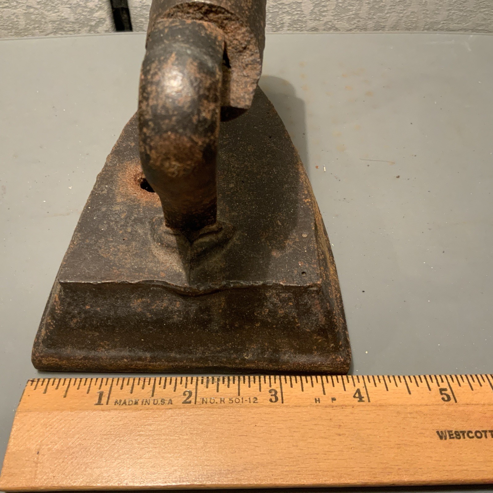 Antique 19th Century Cast Iron Sad Iron, Primitive Farmhouse Decor