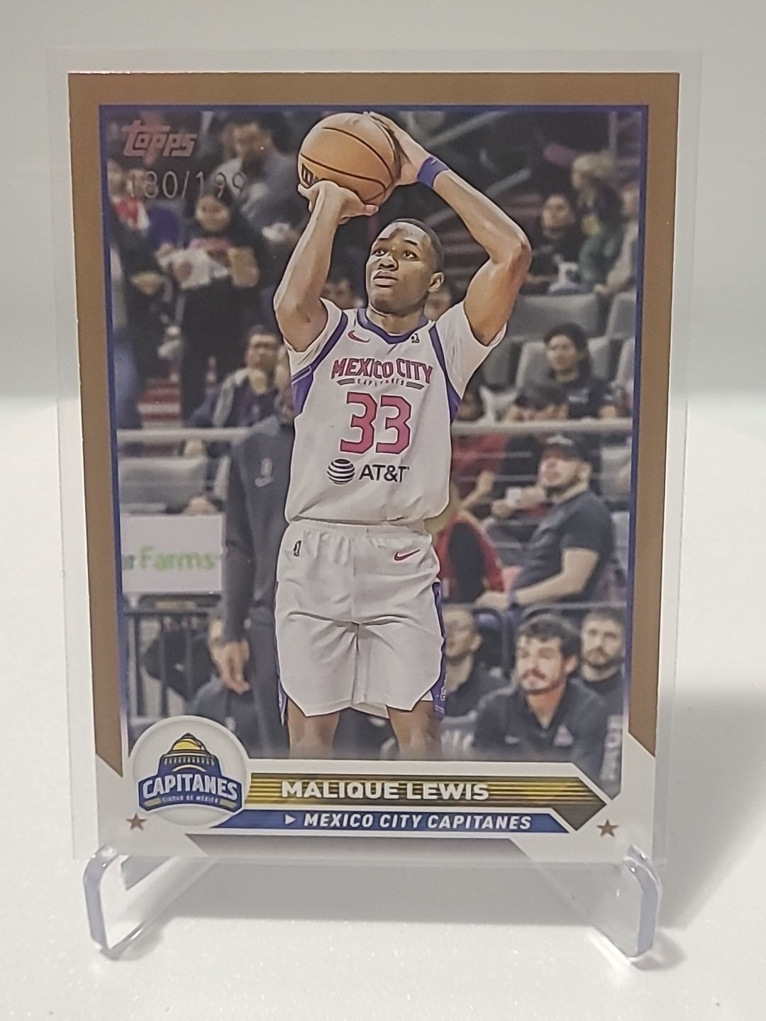 2023/24 TOPPS G LEAGUE GOLD CARD #51 MALIQUE LEWIS MEXICO CITY CAPITANES 180/199