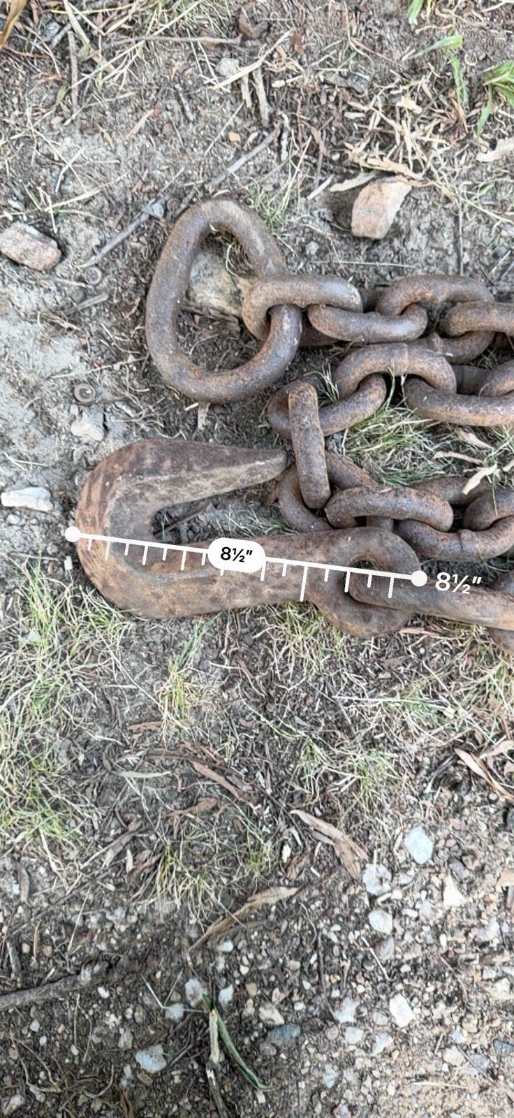 Antique Forged Iron Logging Chain w/ Hook – Heavy Industrial 15’10” Salvage
