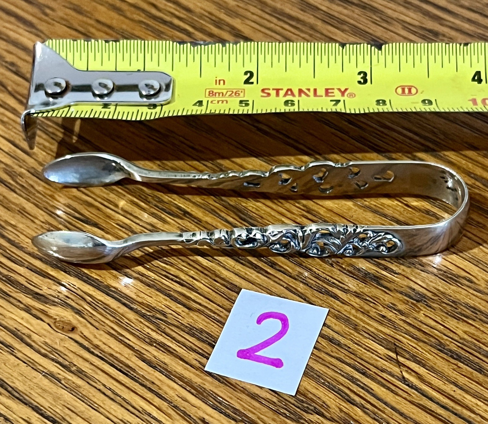 Beautiful Antique Silver Plate Sugar Tongs Ornate Pattern