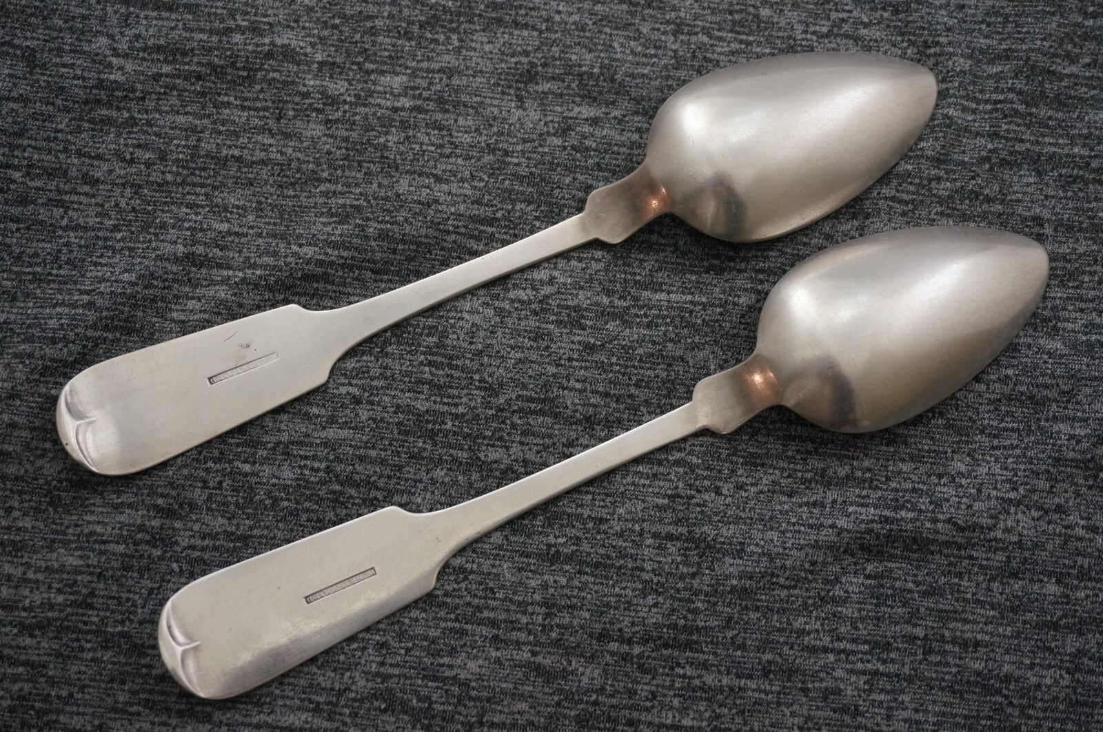 W. GRISWOLD – Coin Silver SERVING SPOONS – Set of 2 – Circa 1820 – 8 5/8 in.