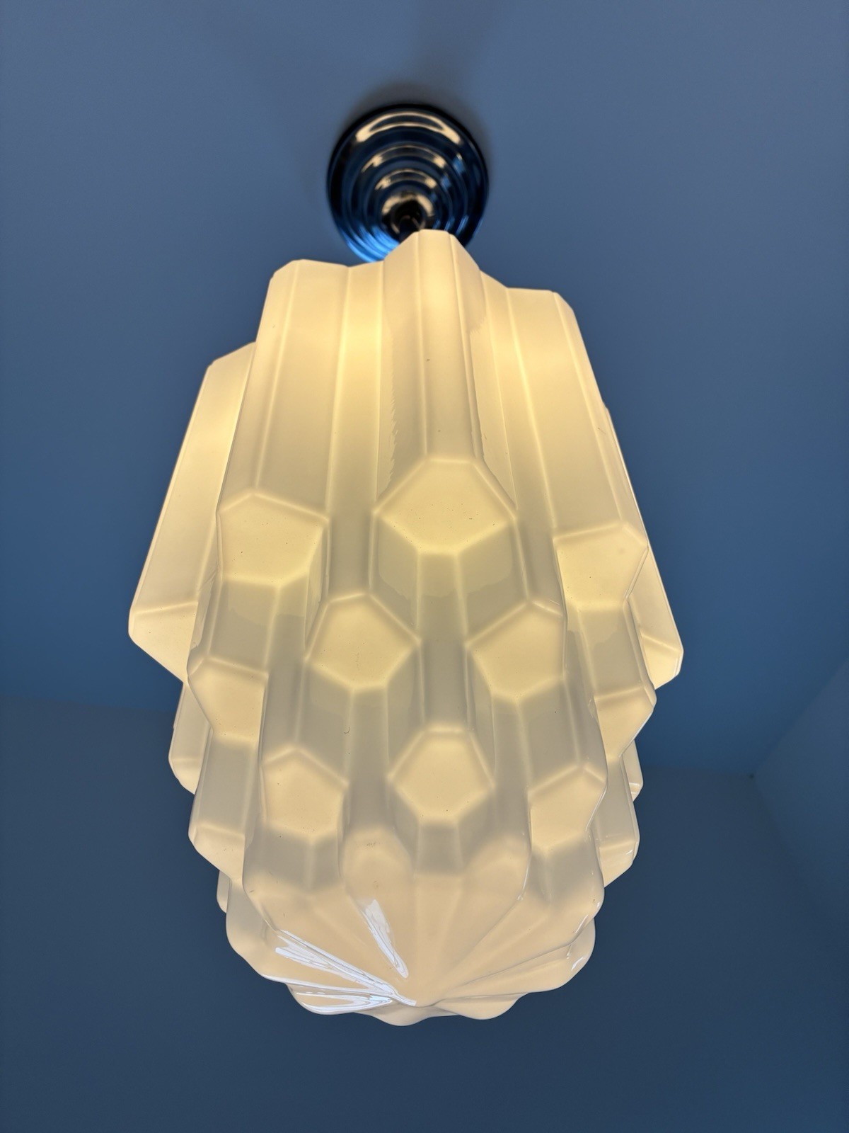 ANTIQUE VINTAGE ART DECO CEILING LIGHT FIXTURE SKYSCRAPER Pair Available