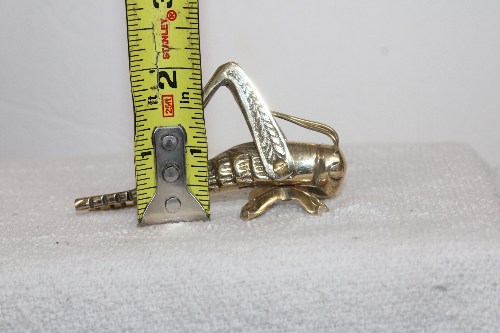 Antique Primitive Vintage Style Solid Brass Fireplace Hearth Cricket Grasshopper