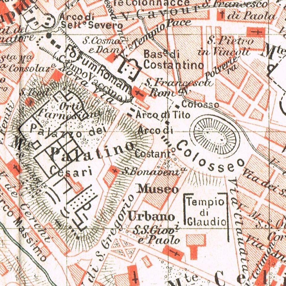 ROME Original Antique map plan 1899 DATED ITALY Repubblica Italiana VATICAN CITY
