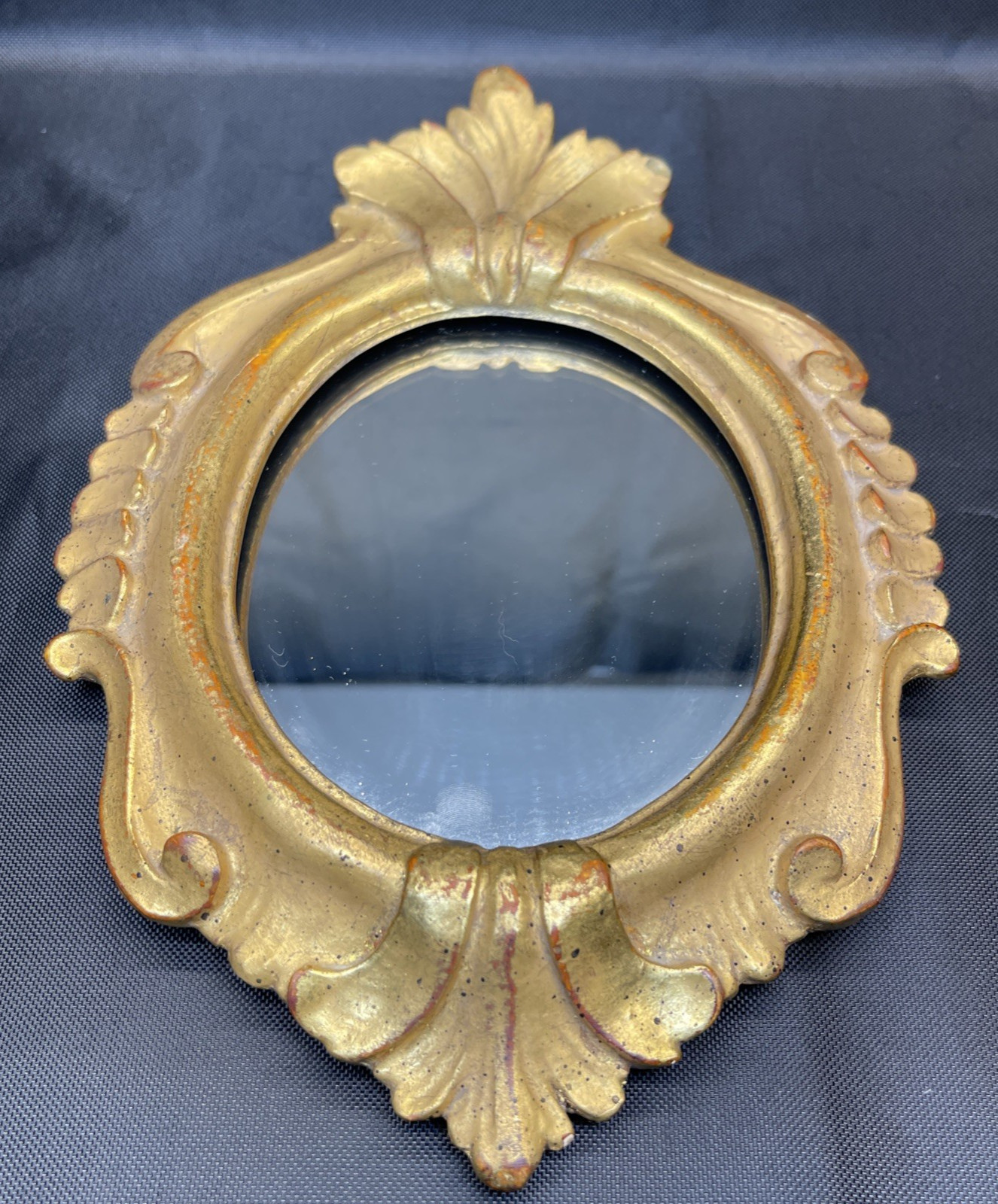 2 Borghese Gold Gilt 9 X 6 Signed Labeled Italian Hanging Mirror Lovely Vintage