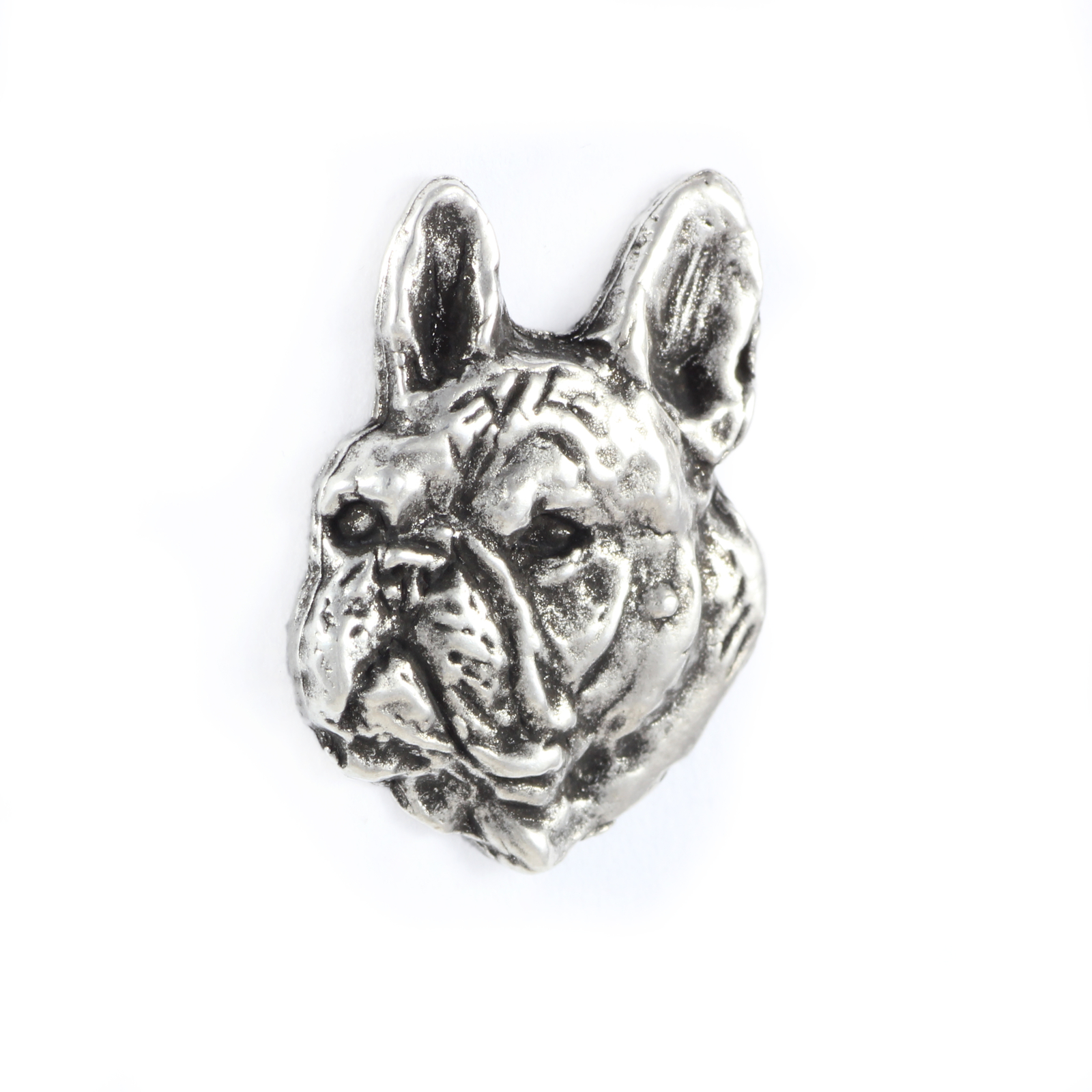 French Bulldog II – Silver Plated Dog Brooch, Elegant Lapel Pin, Yes