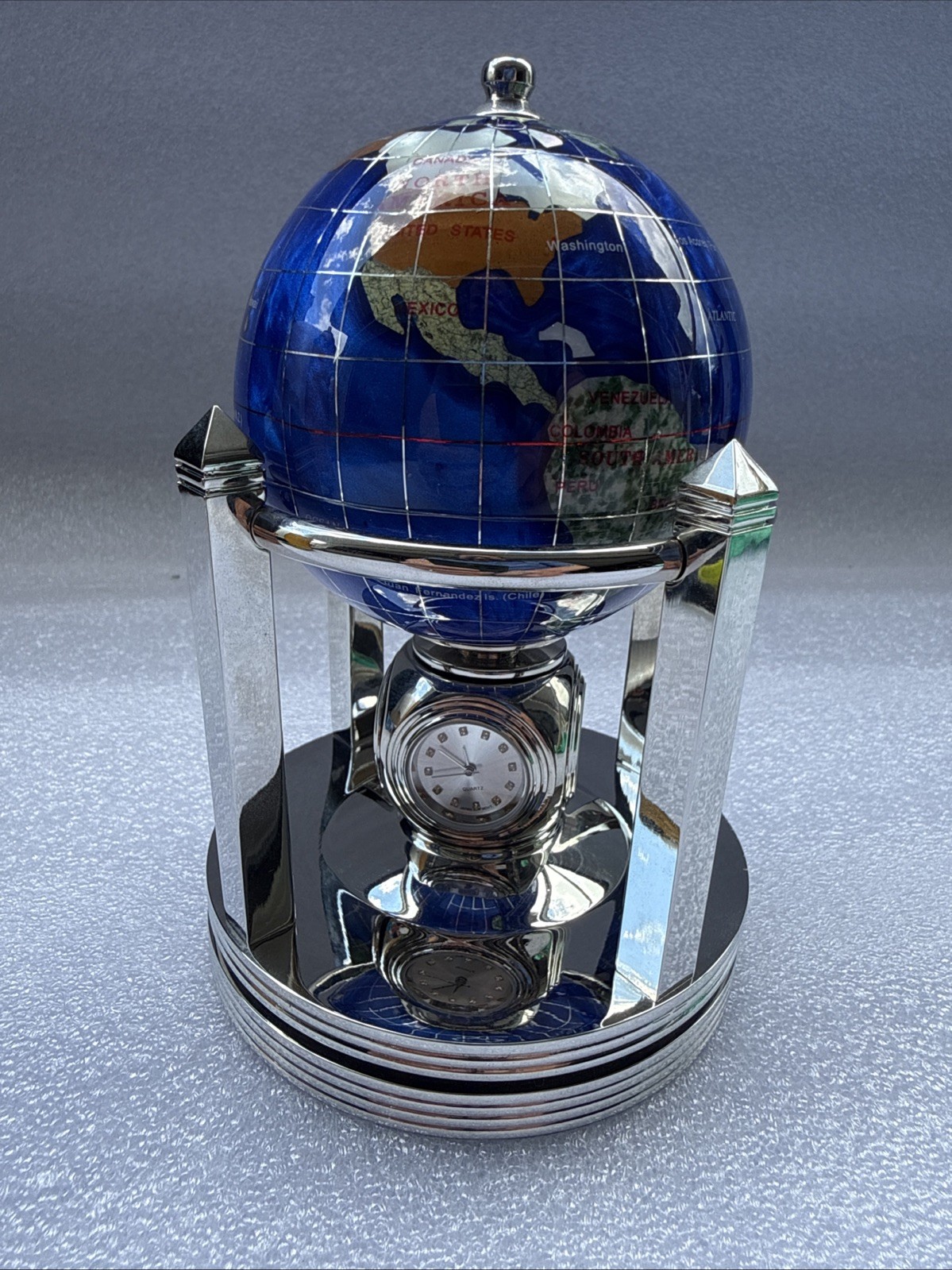 Vintage Alexander Kalifano Gemstone World Globe With Rotating Base + More