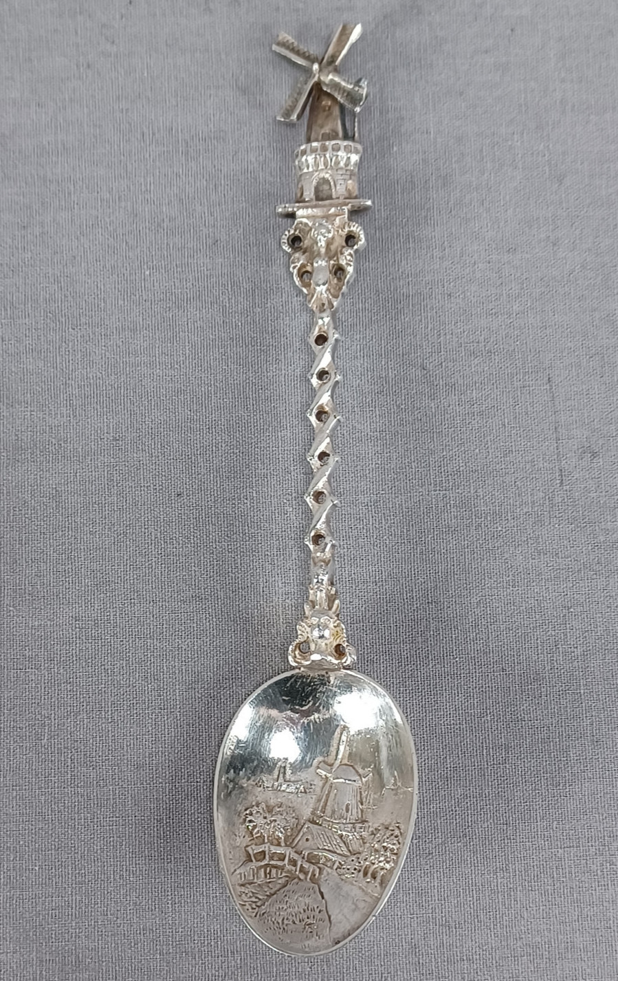 Vintage Gebr Meyer Dutch 833 Silver Windmill Spoon Circa 1943-1960