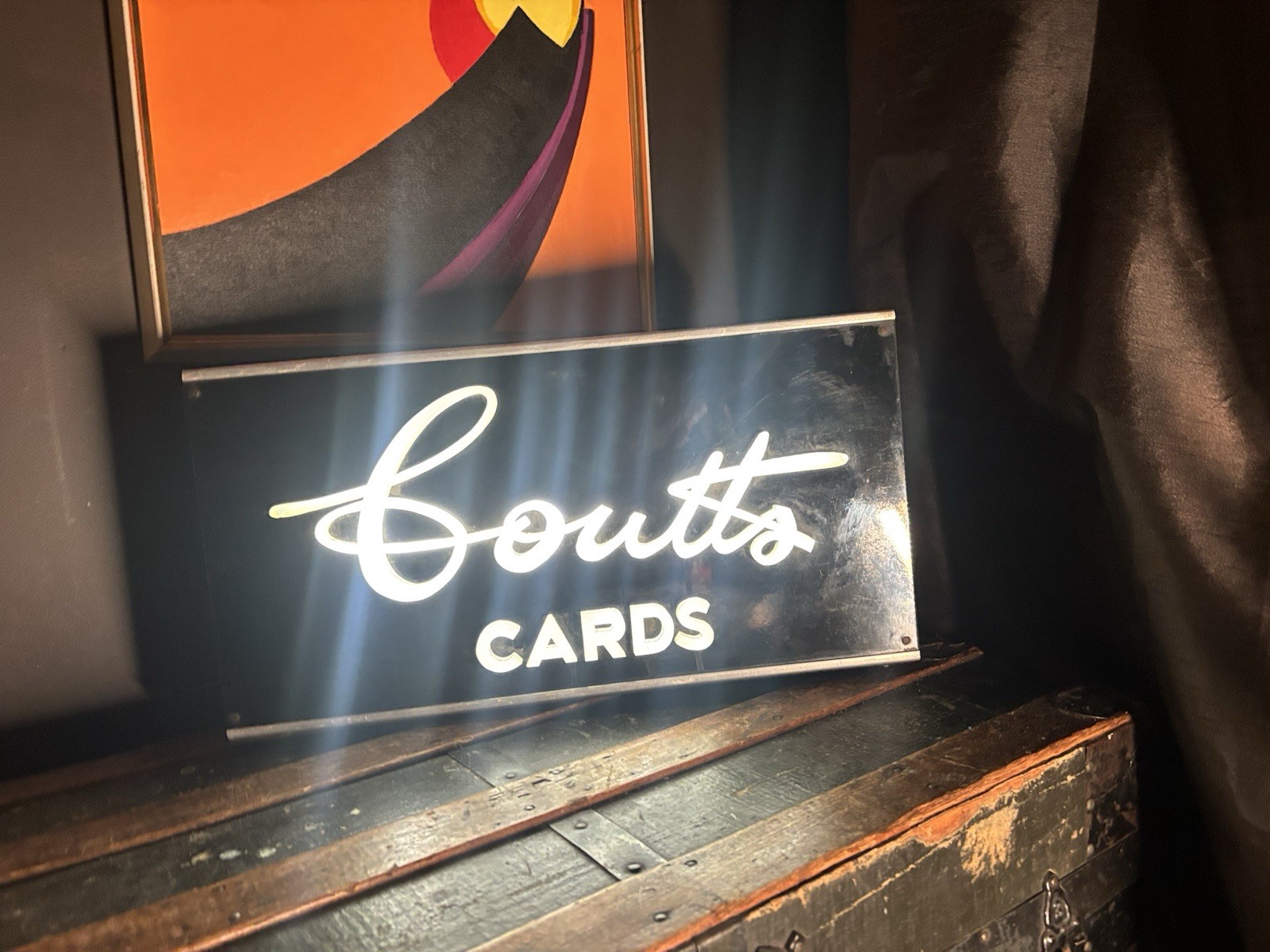 1930s Art Deco Coutts Cards Light-Up Sign — Canadian Greeting Card Brand