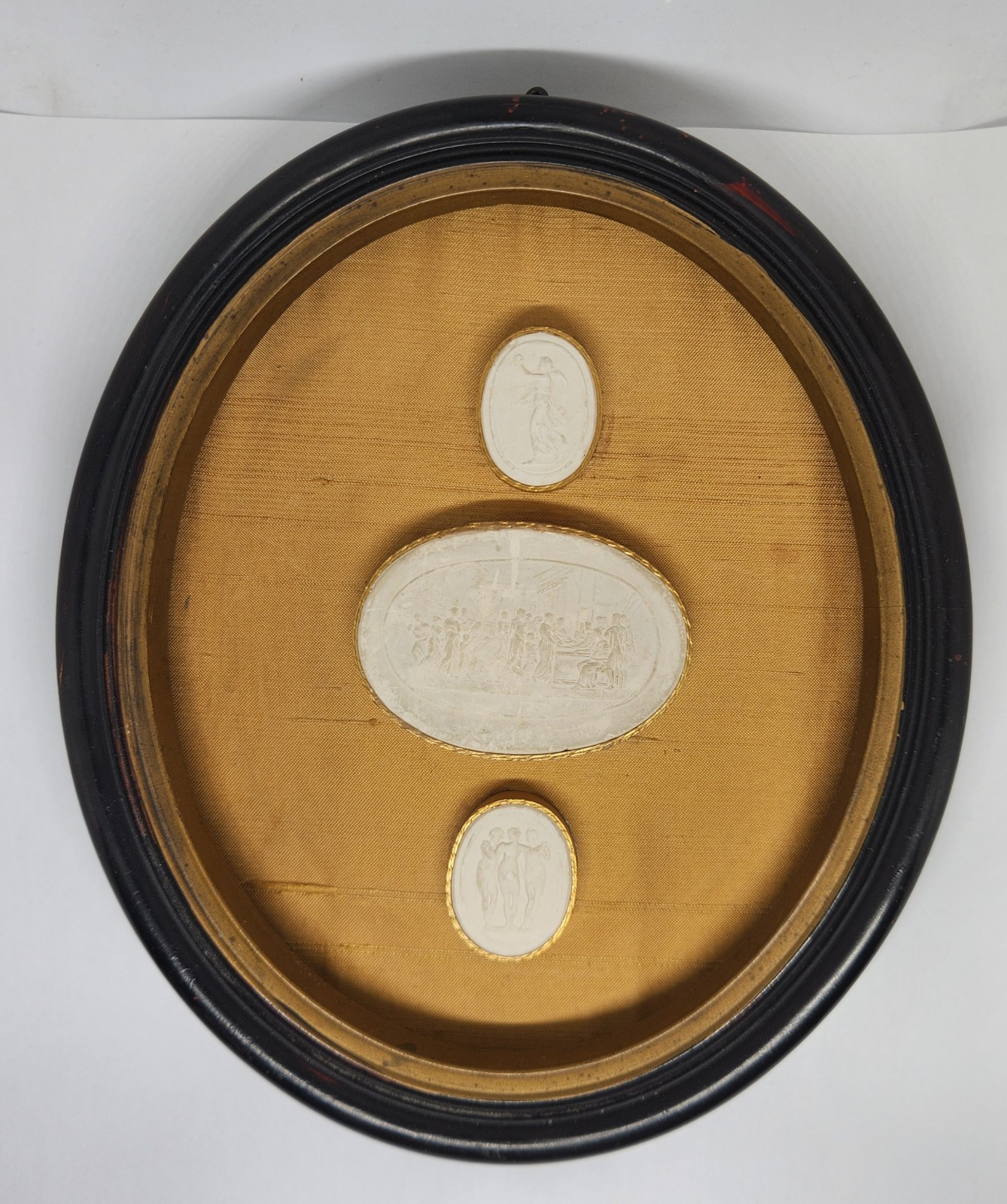 Antique Vintage Framed Grand Tour Plaster Intaglios Cameos Cameo Art Italy
