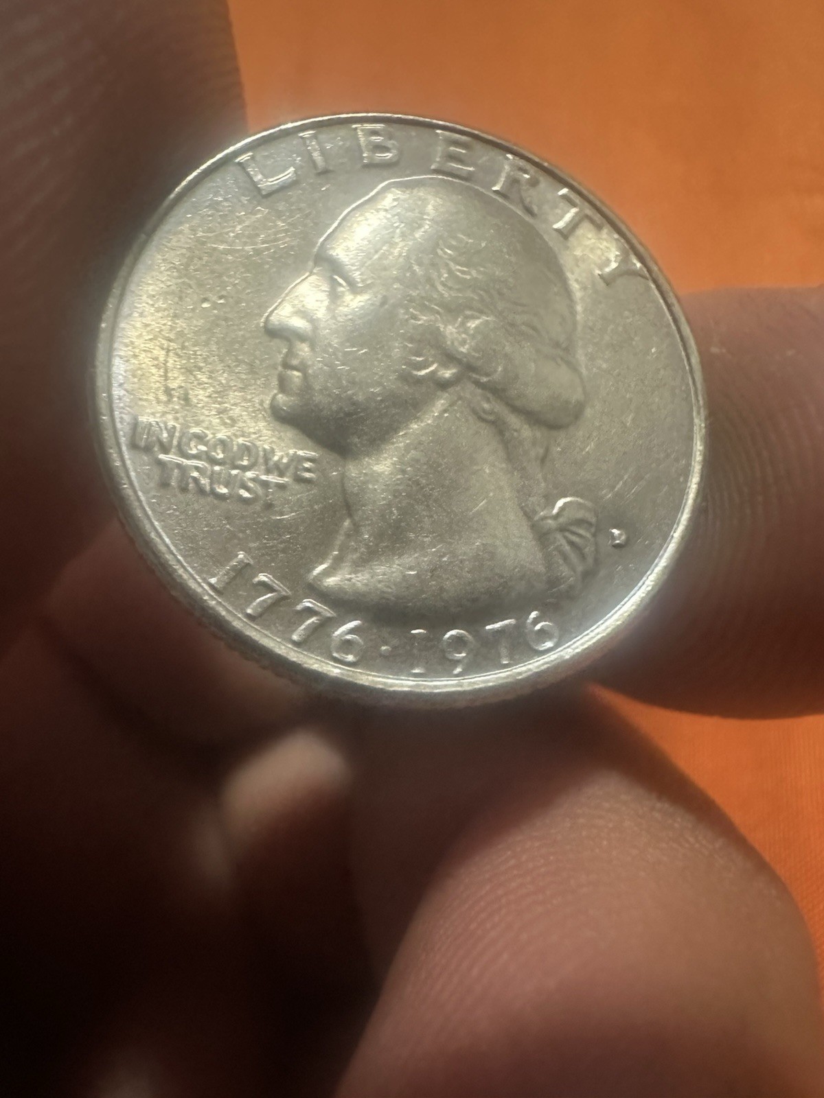 1976D Washington Bicentennial Quarter Rainbow Tone On Both Sides, Very Beautiful