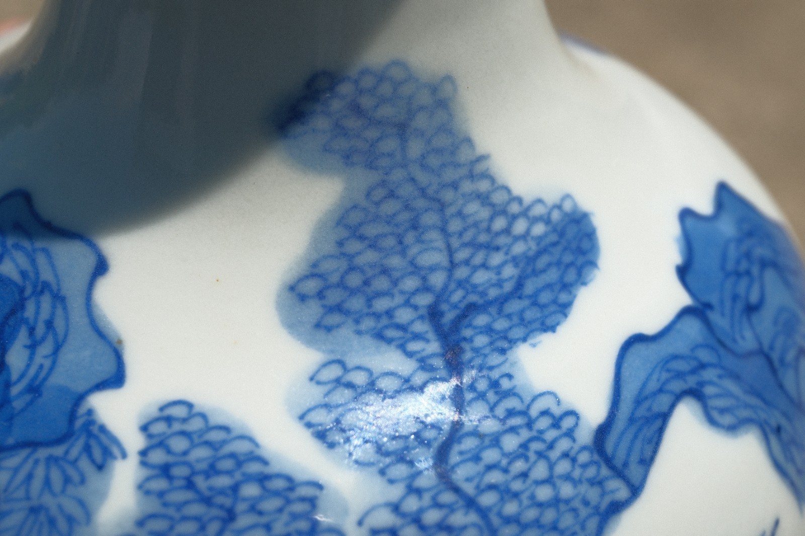 C0102. Blue & White Vase with Landscape & Scholar, Kangxi Mark