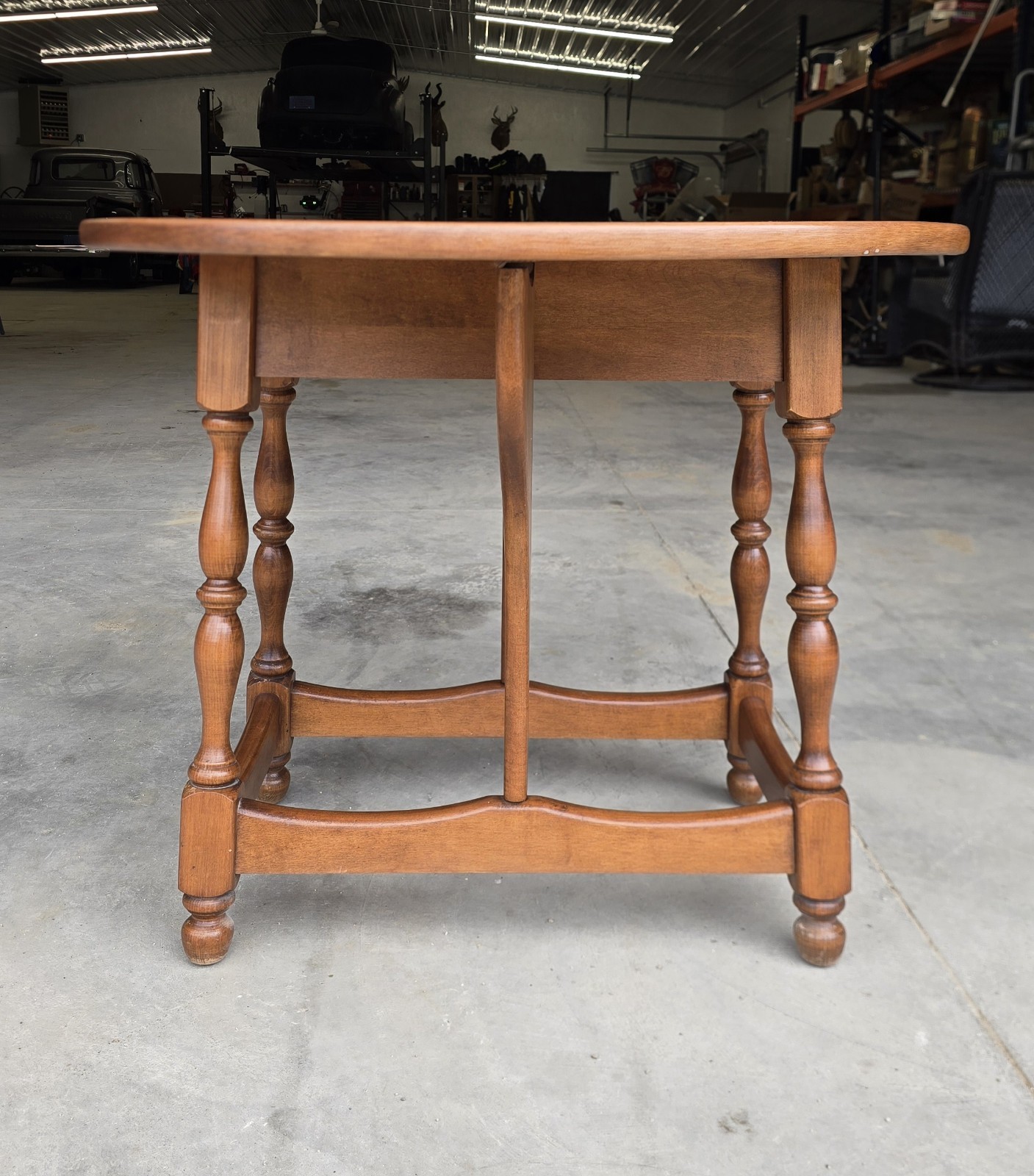 MCM Wood Dropleaf Table Heywood Wakefield 28″× 14″ × 24″