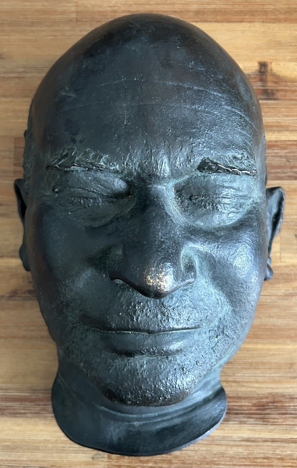 Rare Antique 19th/20th Century Unknown Bronze Life Size Death Mask Sculpture