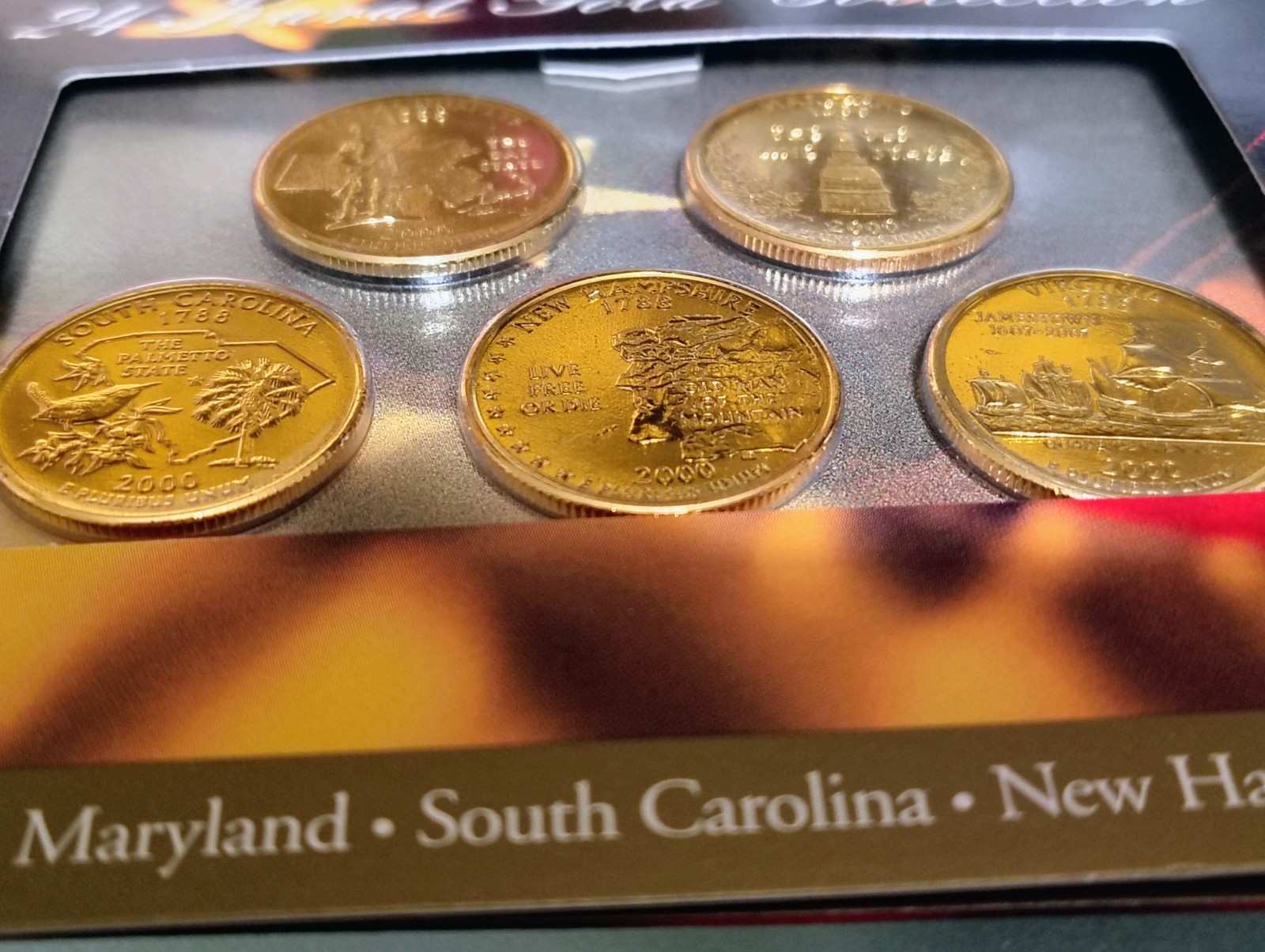 2000 24 KARAT GOLD COLLECTION UNCIRCULATED QUARTERS SetOf5+ HISTORY~SPECIAL LTED