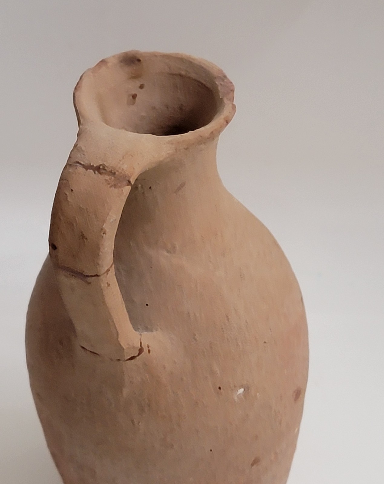 Small Ancient 1st Century Roman Buffware Juglet with Excavation/Museum Marks