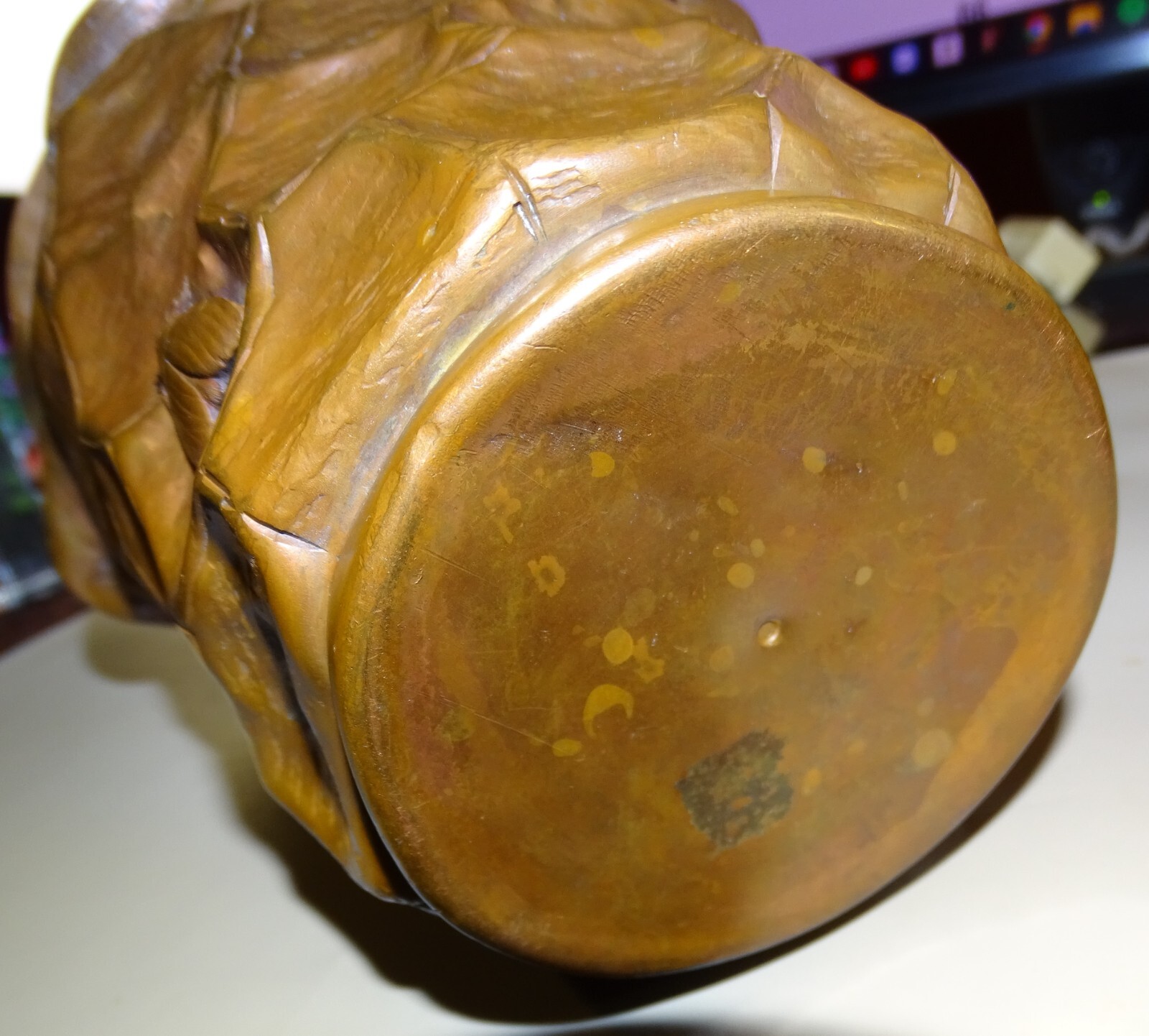 Made 1850-1899 Meiji Japanese Hand Made Copper Basket & Applied Copper Insect