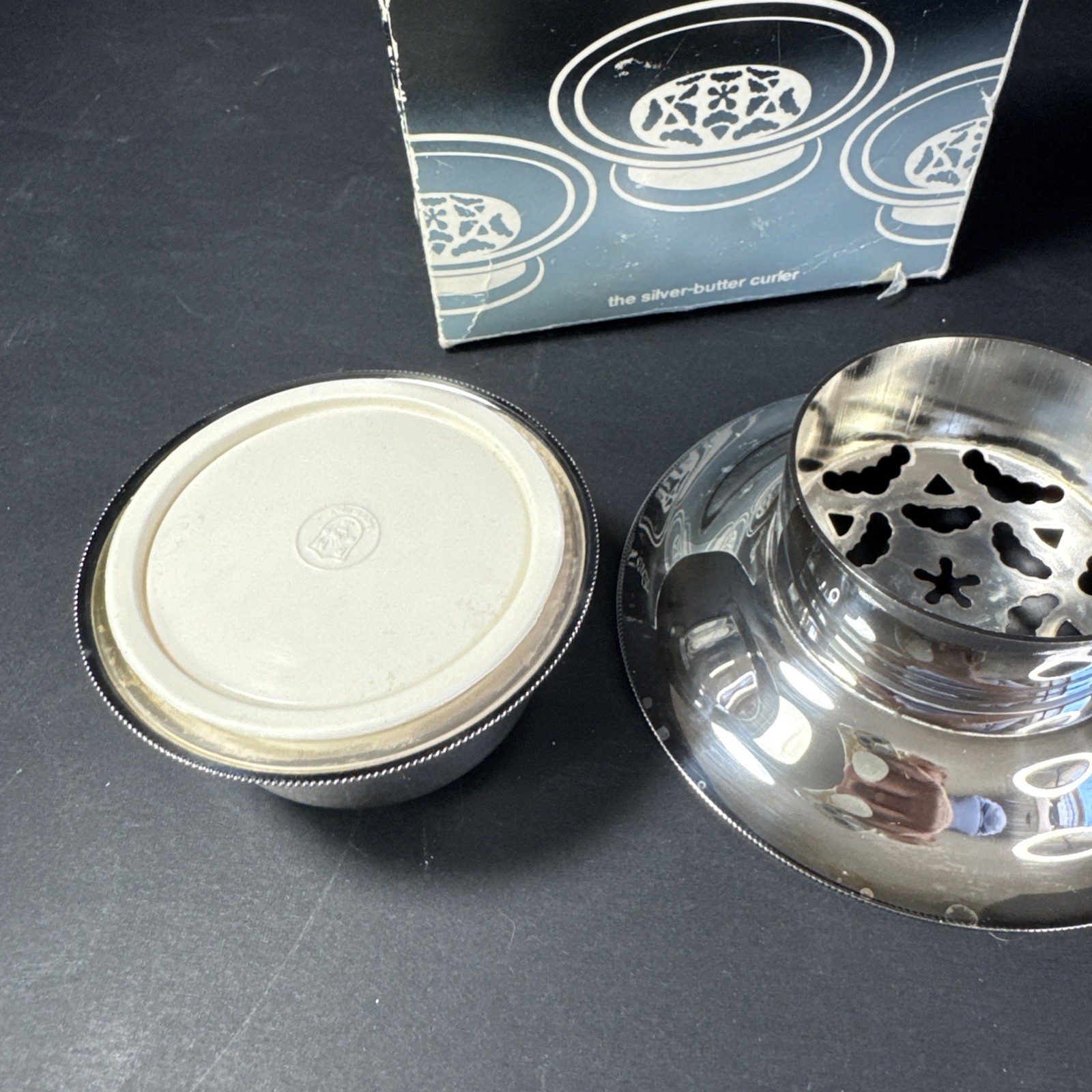 Prestige Vintage Silver Butter Curler 3-Pc Press Made In ITALY in Original Box