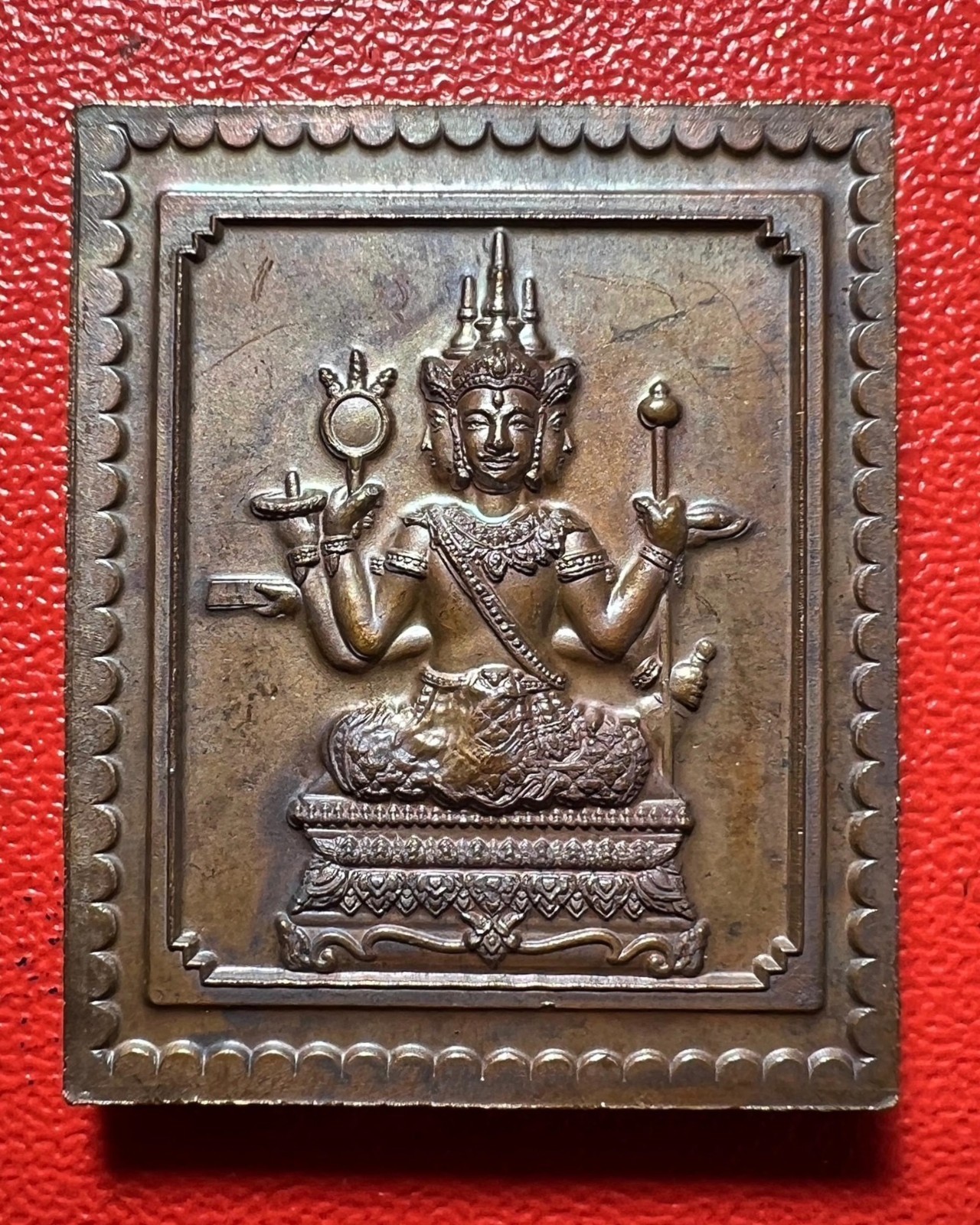 Double-Sided Brahma Stamp Coin (sacred material) Luangpor Chamnan.